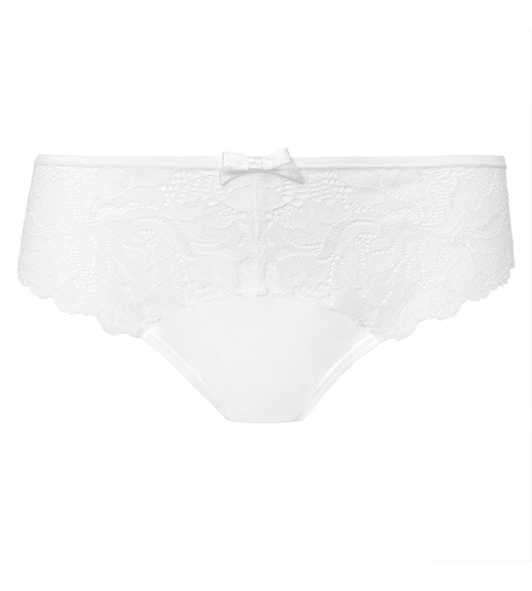 DIM Women's white microfiber and lace briefs Generous Essentiel