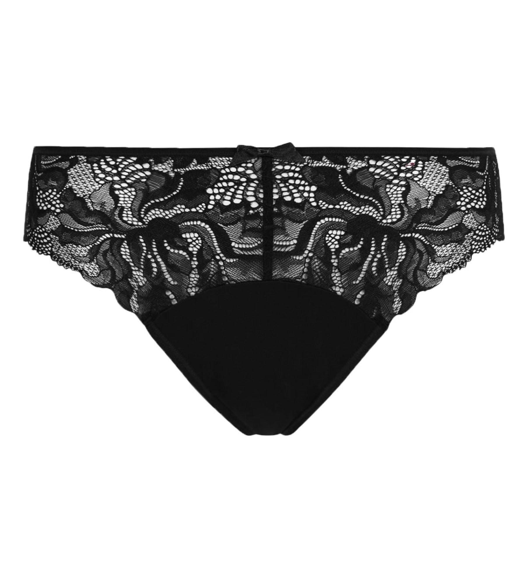 DIM Black microfiber and lace briefs Generous Essential
