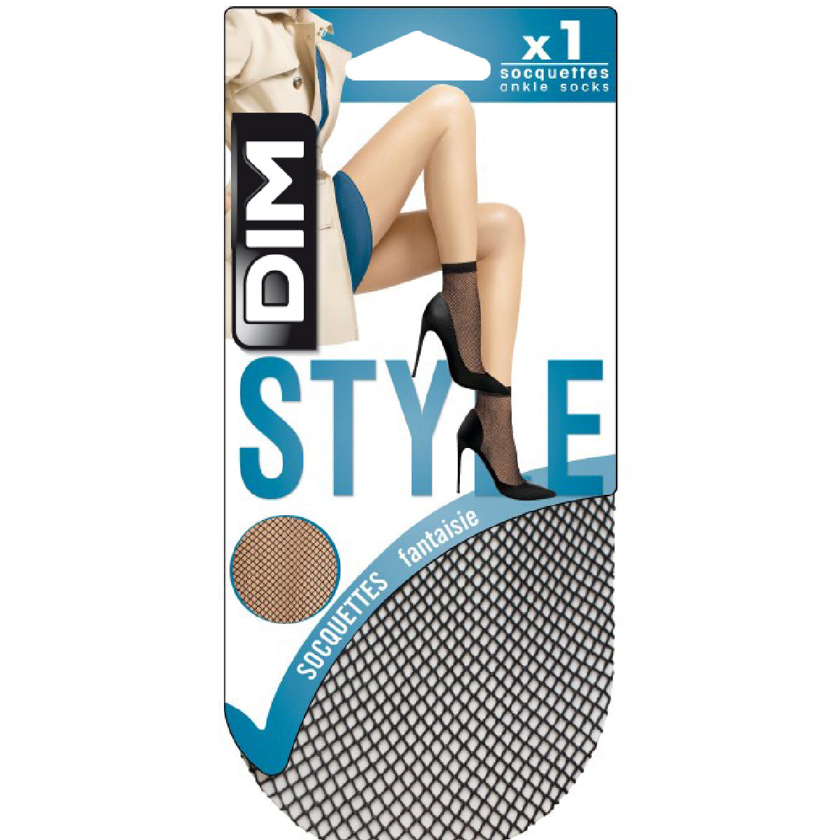 DIM Women's black fishnet socks Style
