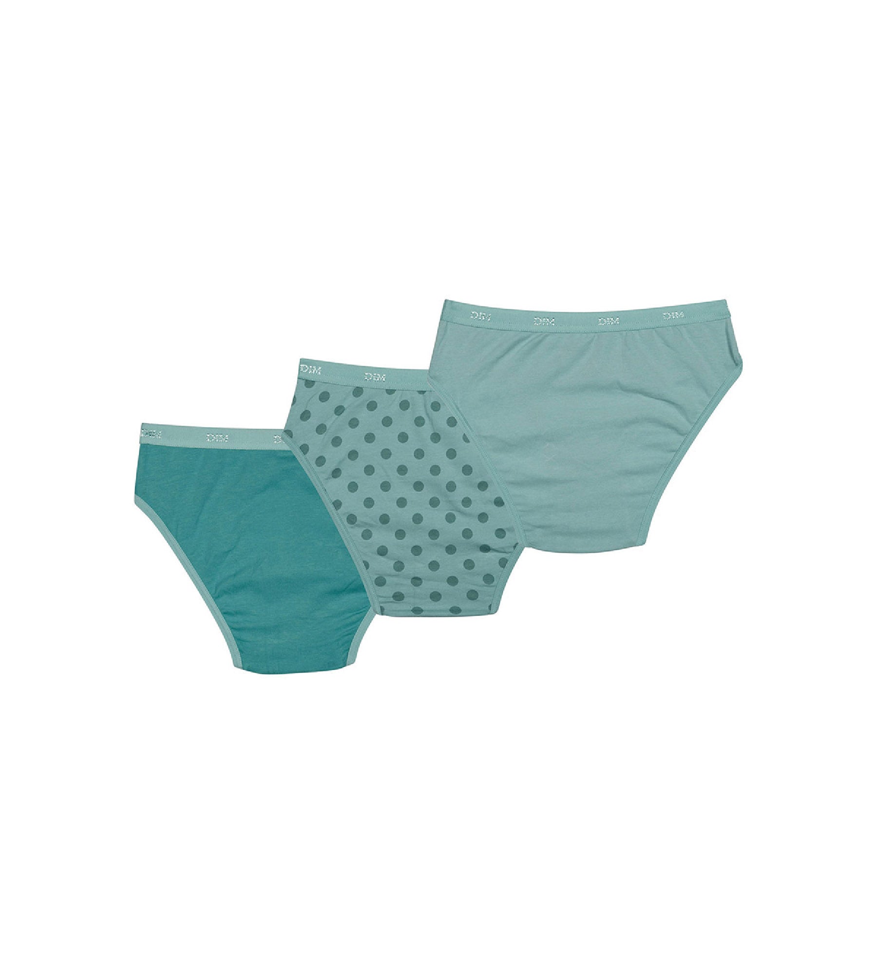 DIM Les Pockets Pack of 3 girls' polka-dot stretch cotton briefs