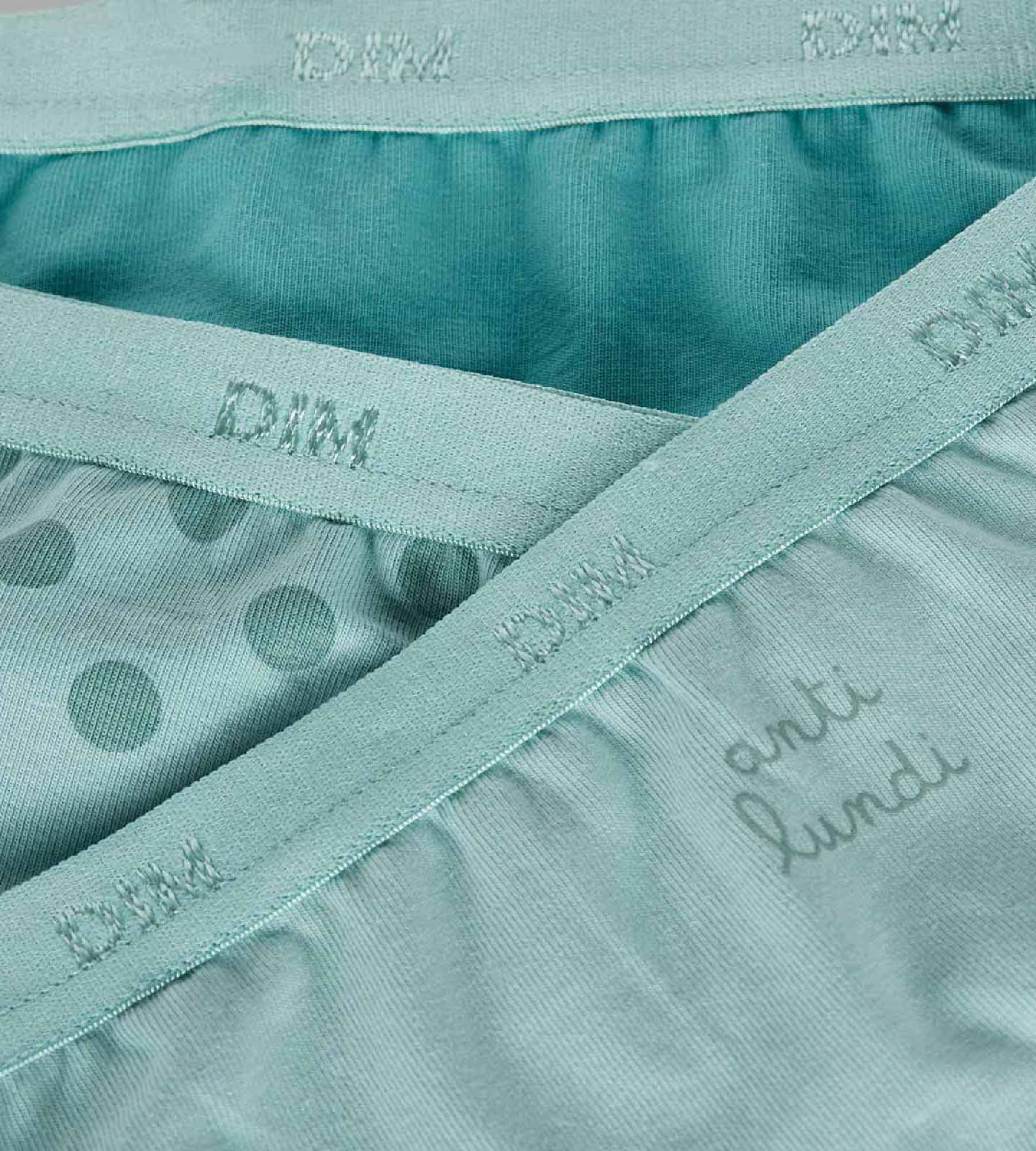 DIM Les Pockets Pack of 3 girls' polka-dot stretch cotton briefs