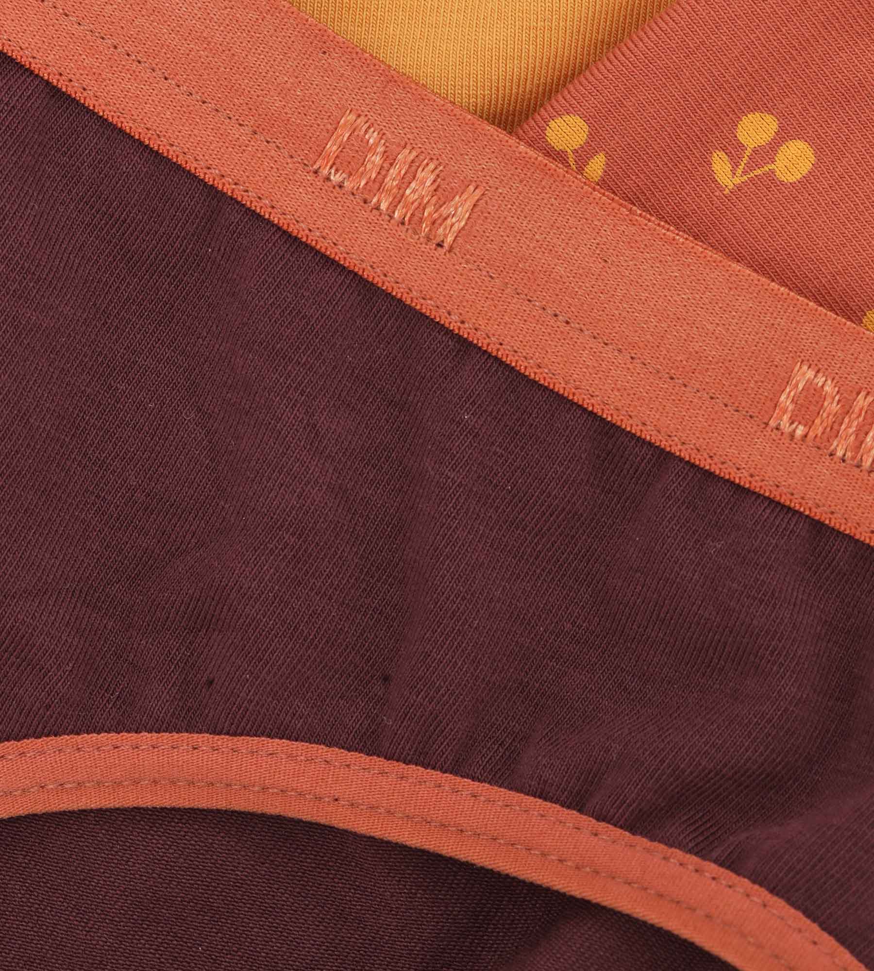 DIM Pack of 3 girls' knickers with cherry patterns in Chocolat Les Pockets
