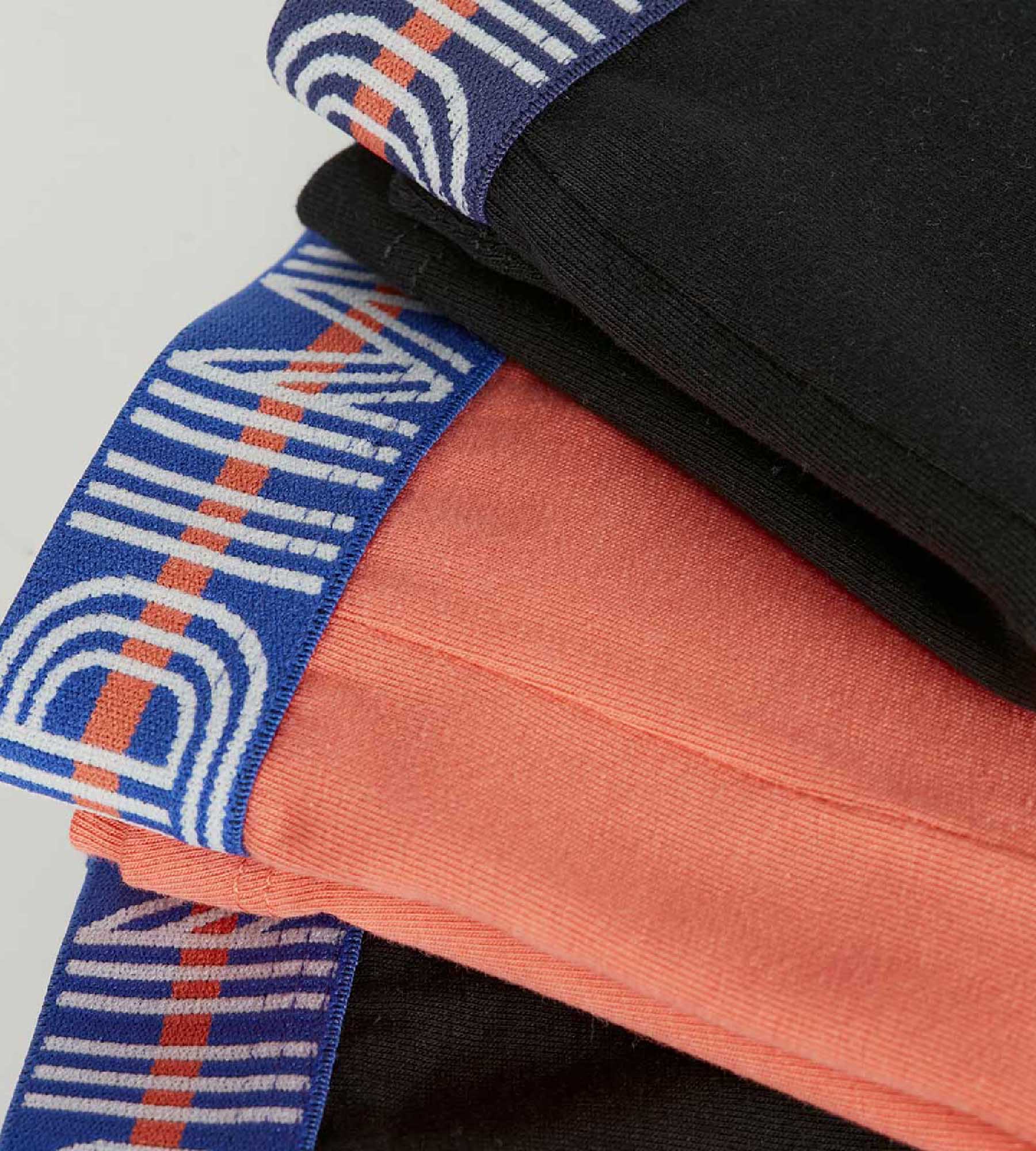 DIM EcoDim Pack of 3 orange boy's stretch cotton boxers with contrasting waistband