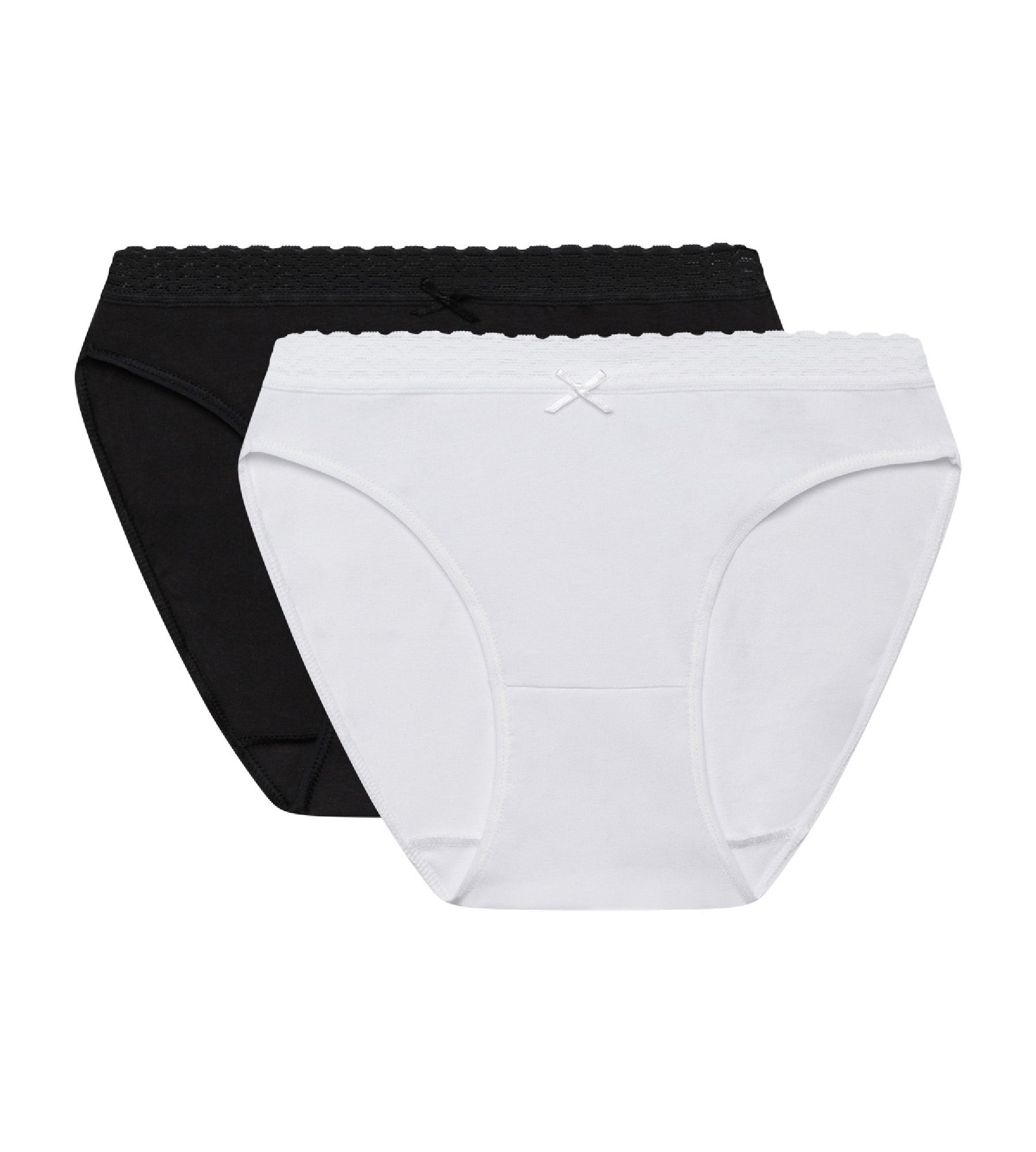 DIM Pack of 2 black and white women's panties DIM Fashion