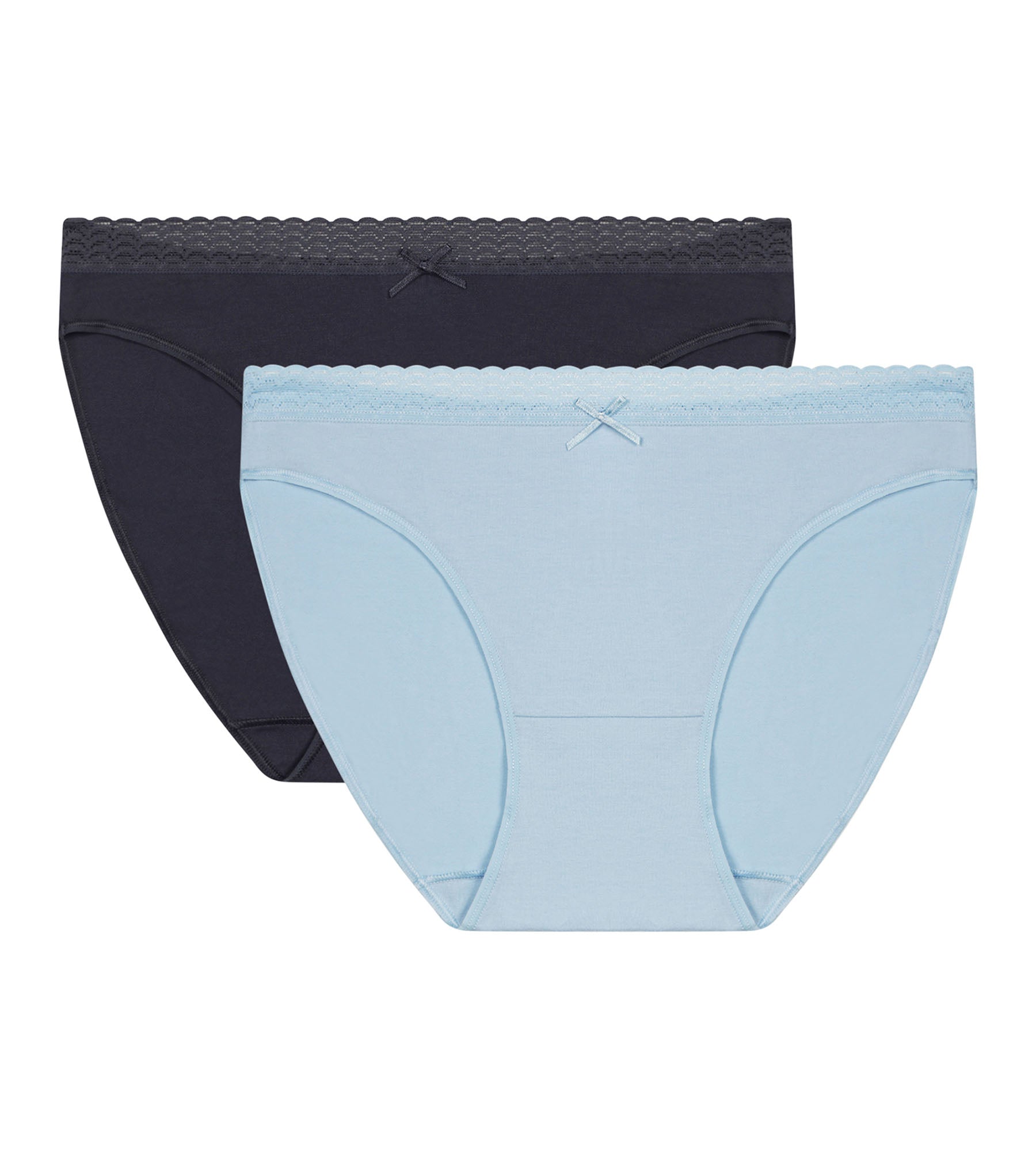 DIM Pack of 2 women's stretch cotton knickers Grey Blue Dim fashion