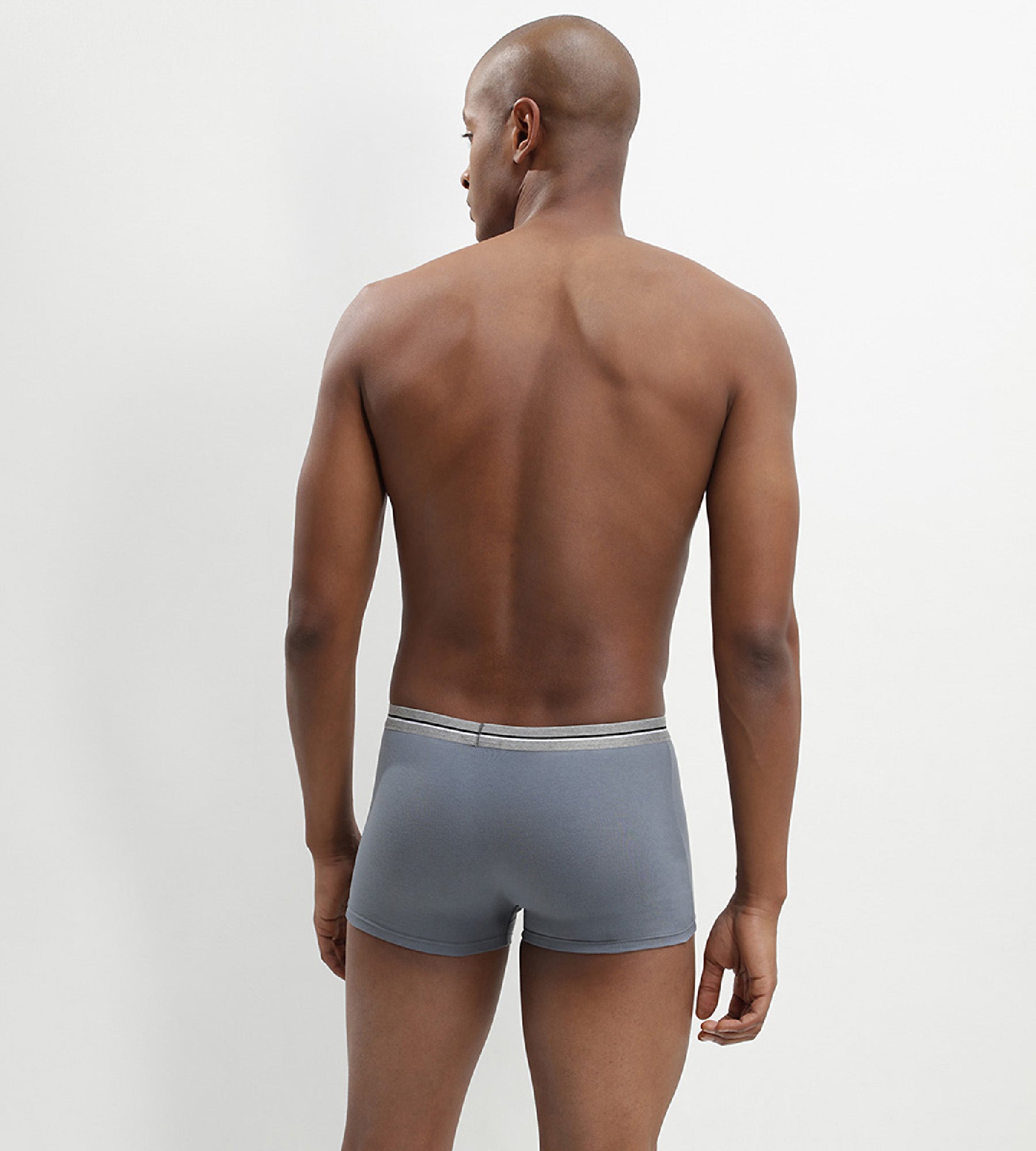 DIM Ultra Resist 3 pack resistant stretch cotton trunks in black and steel grey