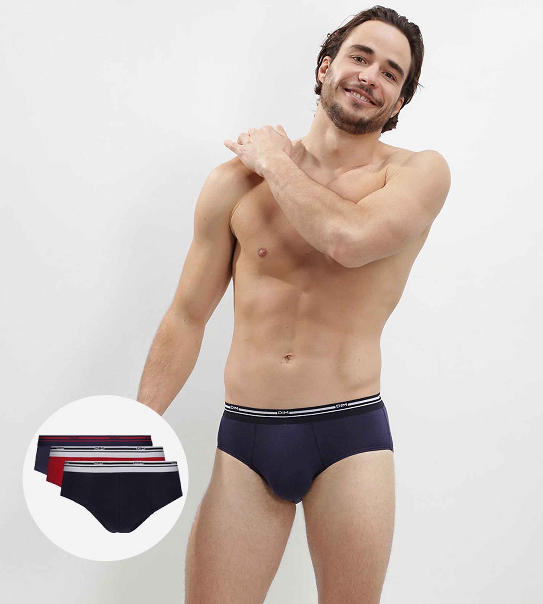 DIM Set of 3 Classic Colors red and blue briefs for men