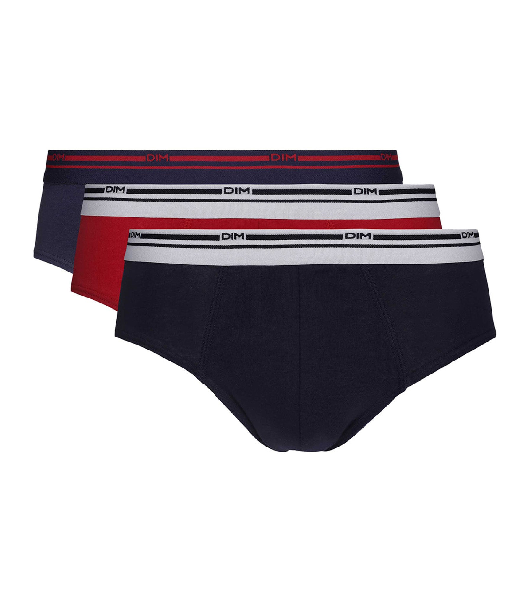 DIM Set of 3 Classic Colors red and blue briefs for men