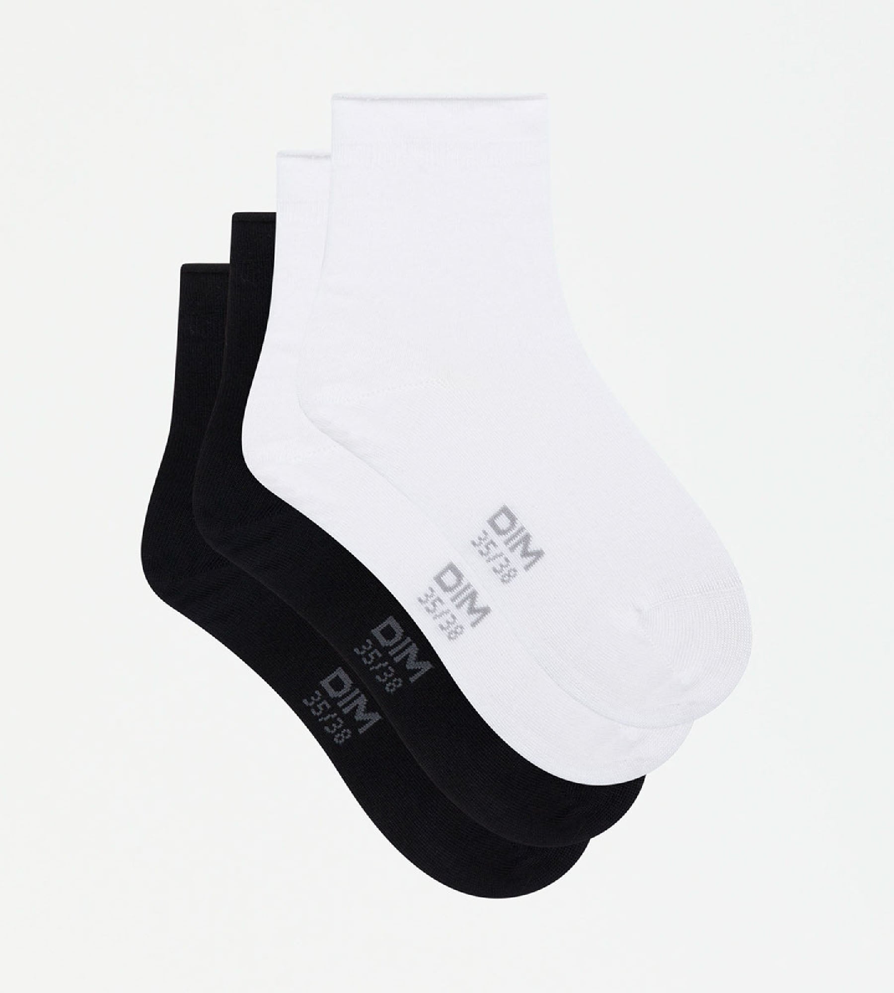DIM Dim Modal 2 pack women's modal ankle socks in black and white