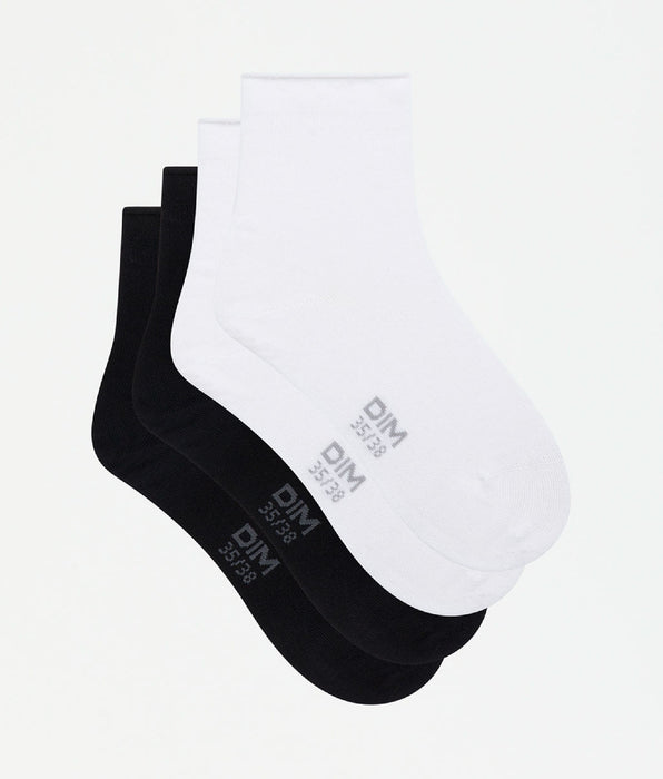 DIM Dim Modal 2 pack women's modal ankle socks in black and white