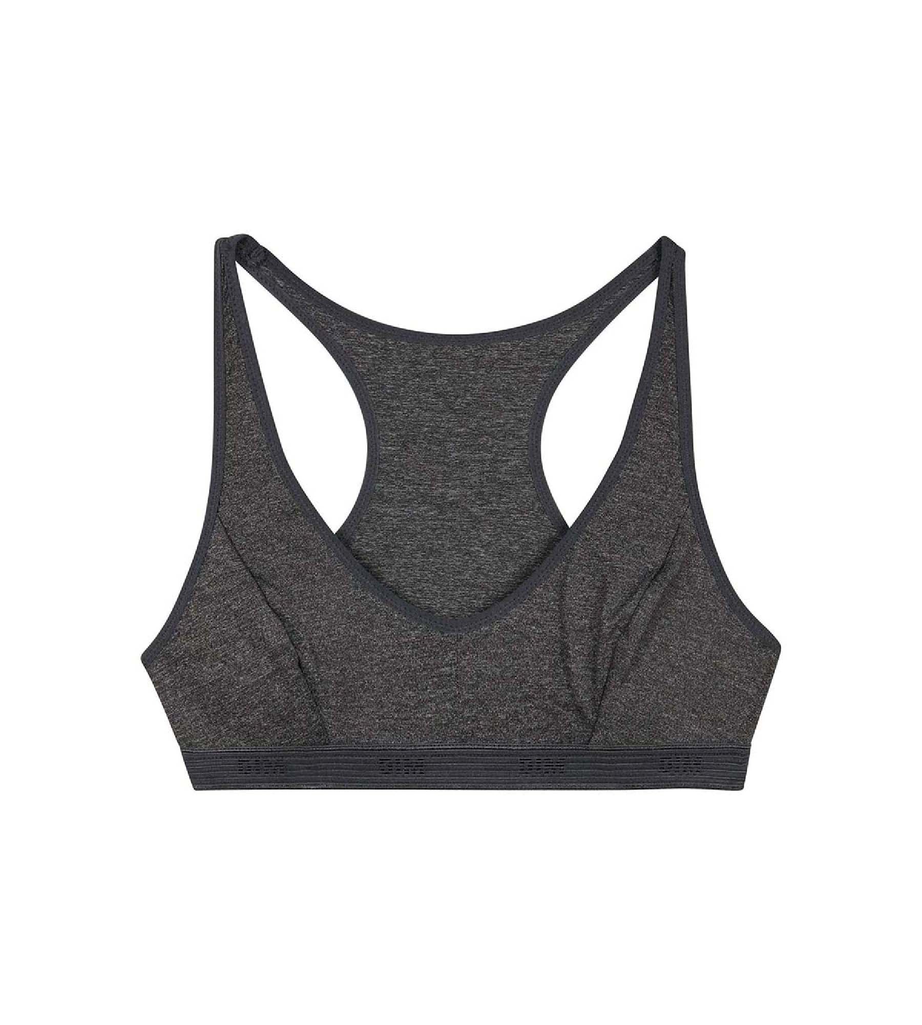DIM Girls' microfiber sports bra in Dark Heather Grey Dim Micro