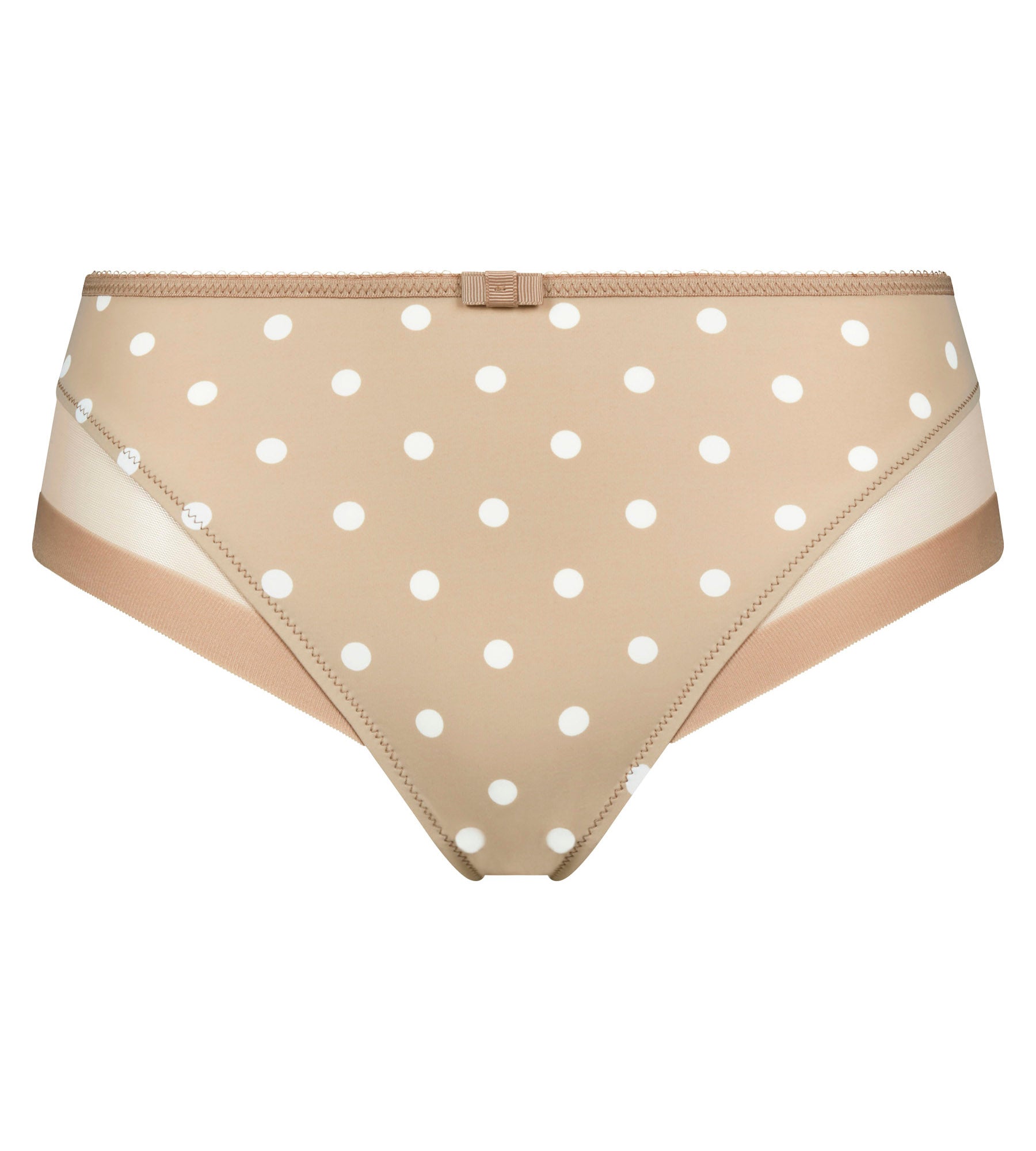 DIM Women's microfibre and tulle knickers in Beige with polka dots Generous