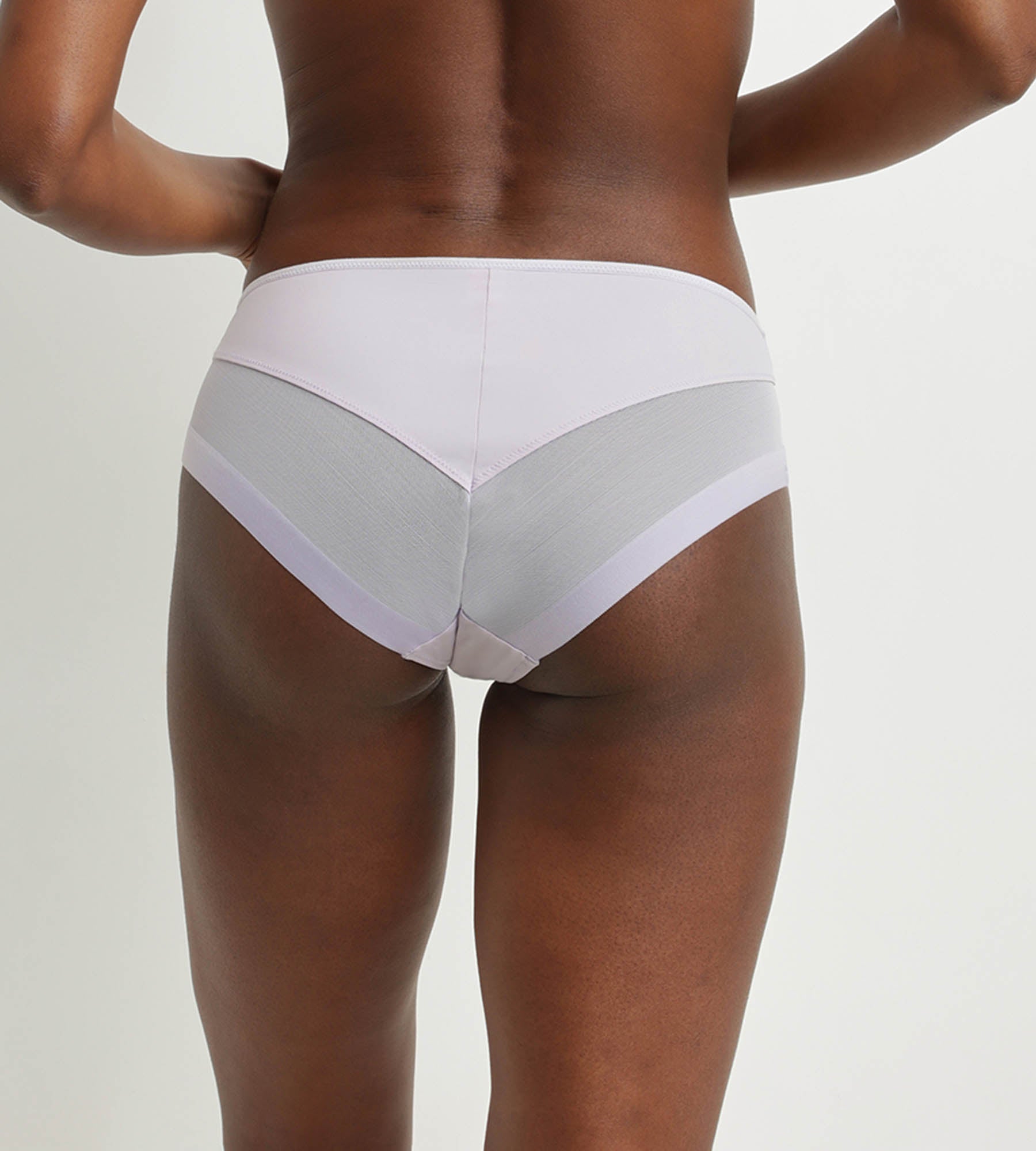 DIM Microfibre and tulle Violet Grey midi panties Dim Generous