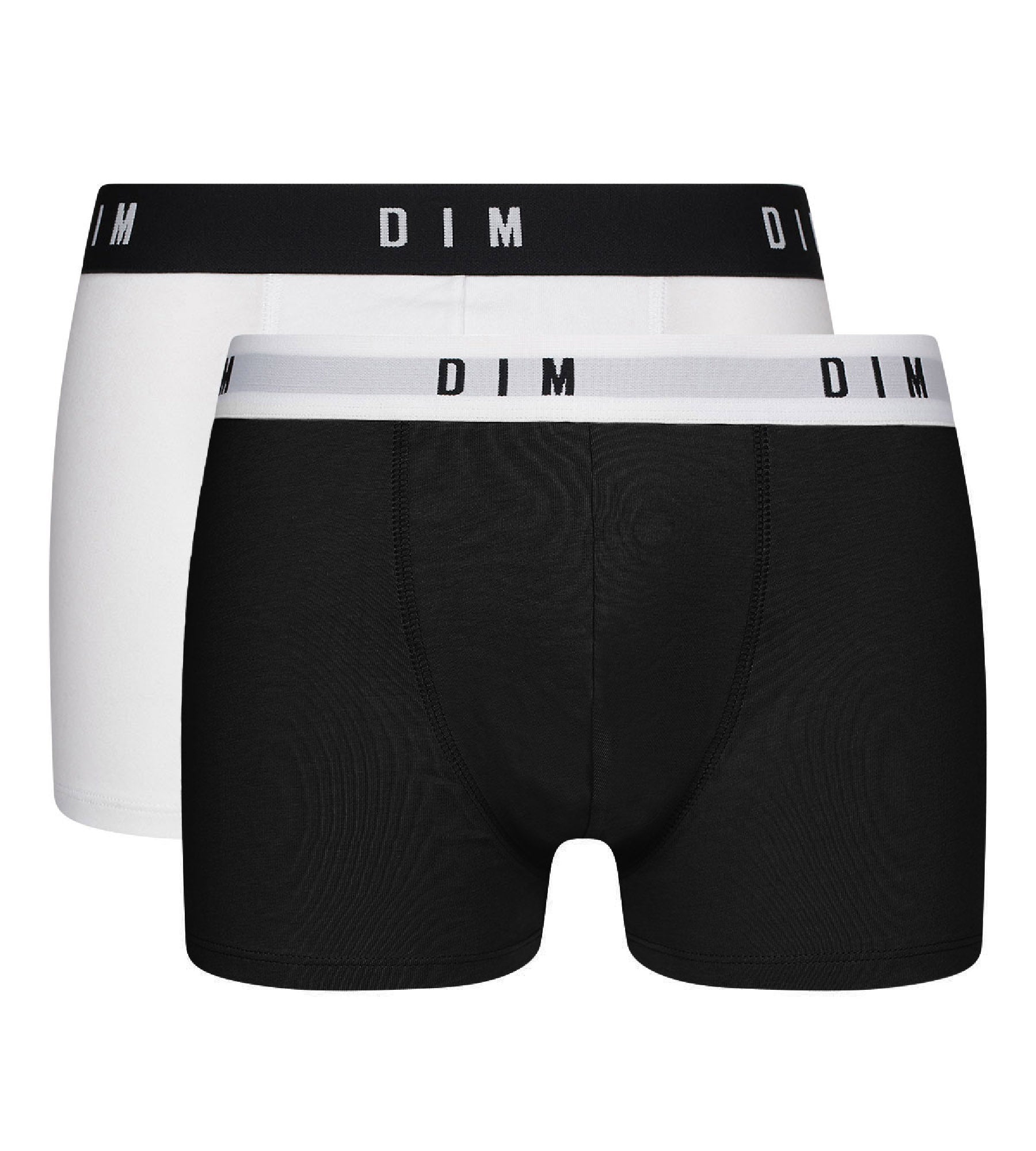 DIM Pack of 2 men's Black Dim Originals stretch cotton boxer shorts with retro waistband