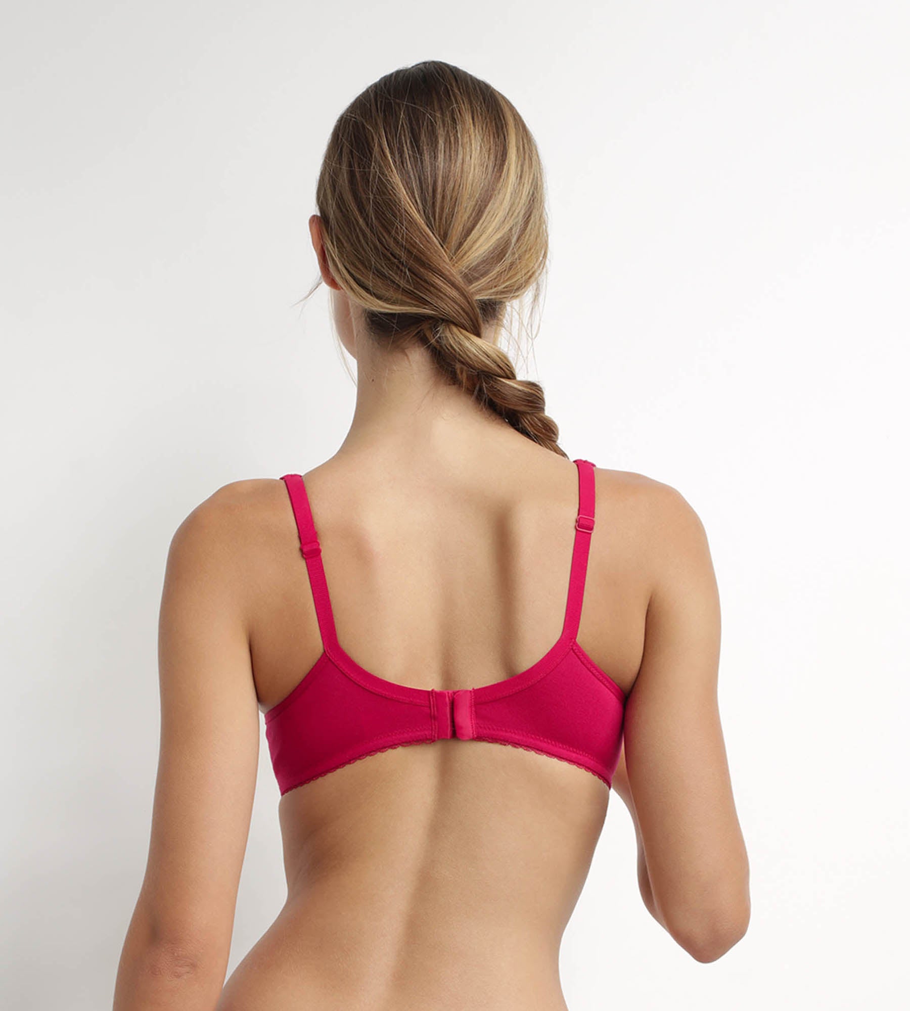DIM Underwired push-up bra Generous Red Organic Cotton Dim
