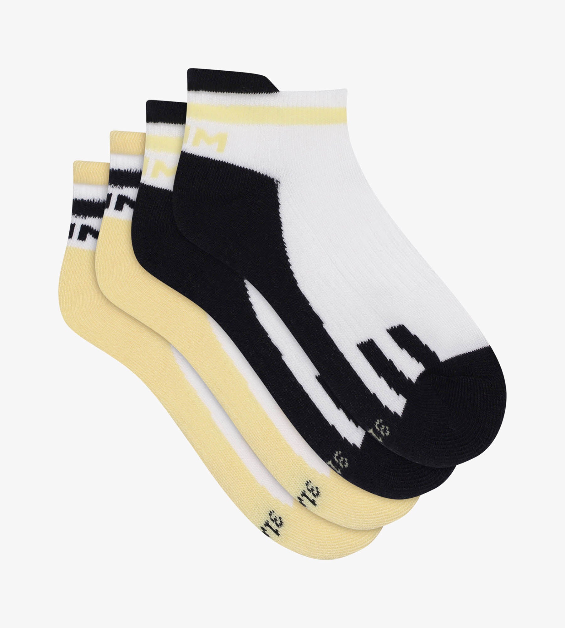 DIM Pack of 2 pairs of unisex cotton socks Navy Yellow Dim Sport
