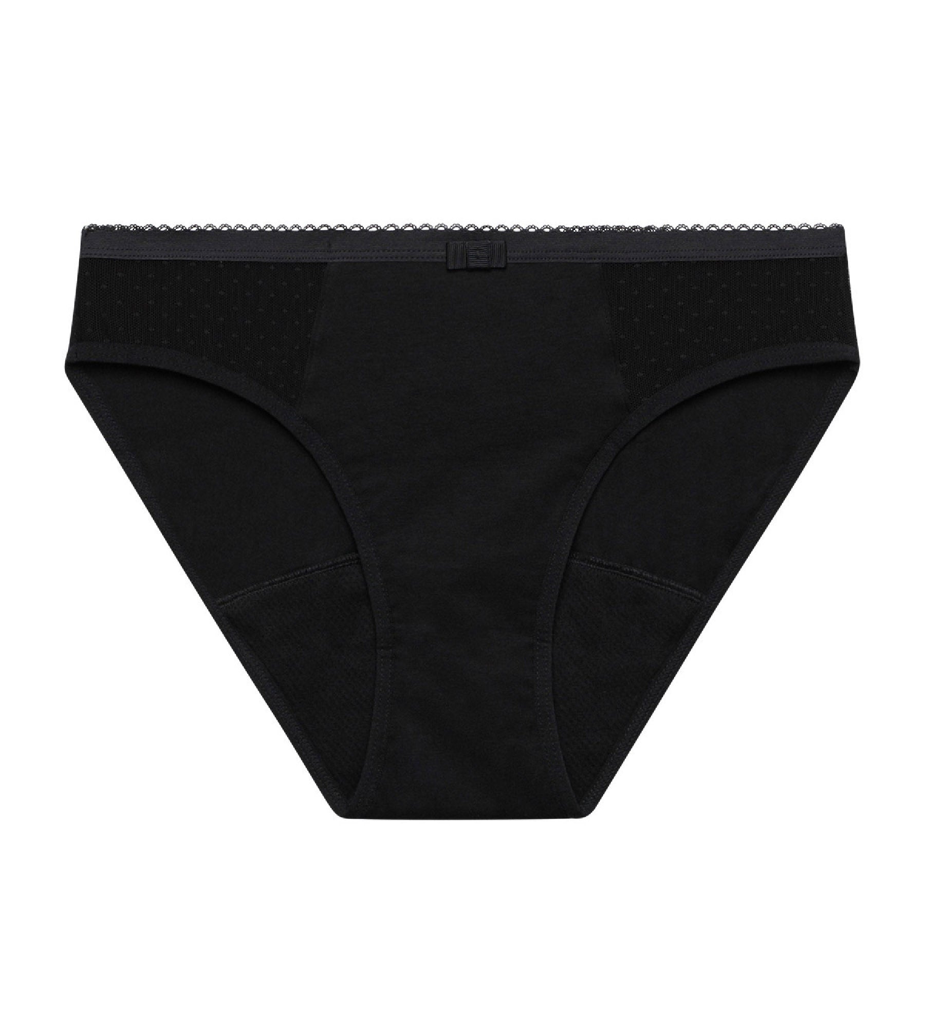DIM Black Dim Protect Washable organic cotton mid-flow period briefs