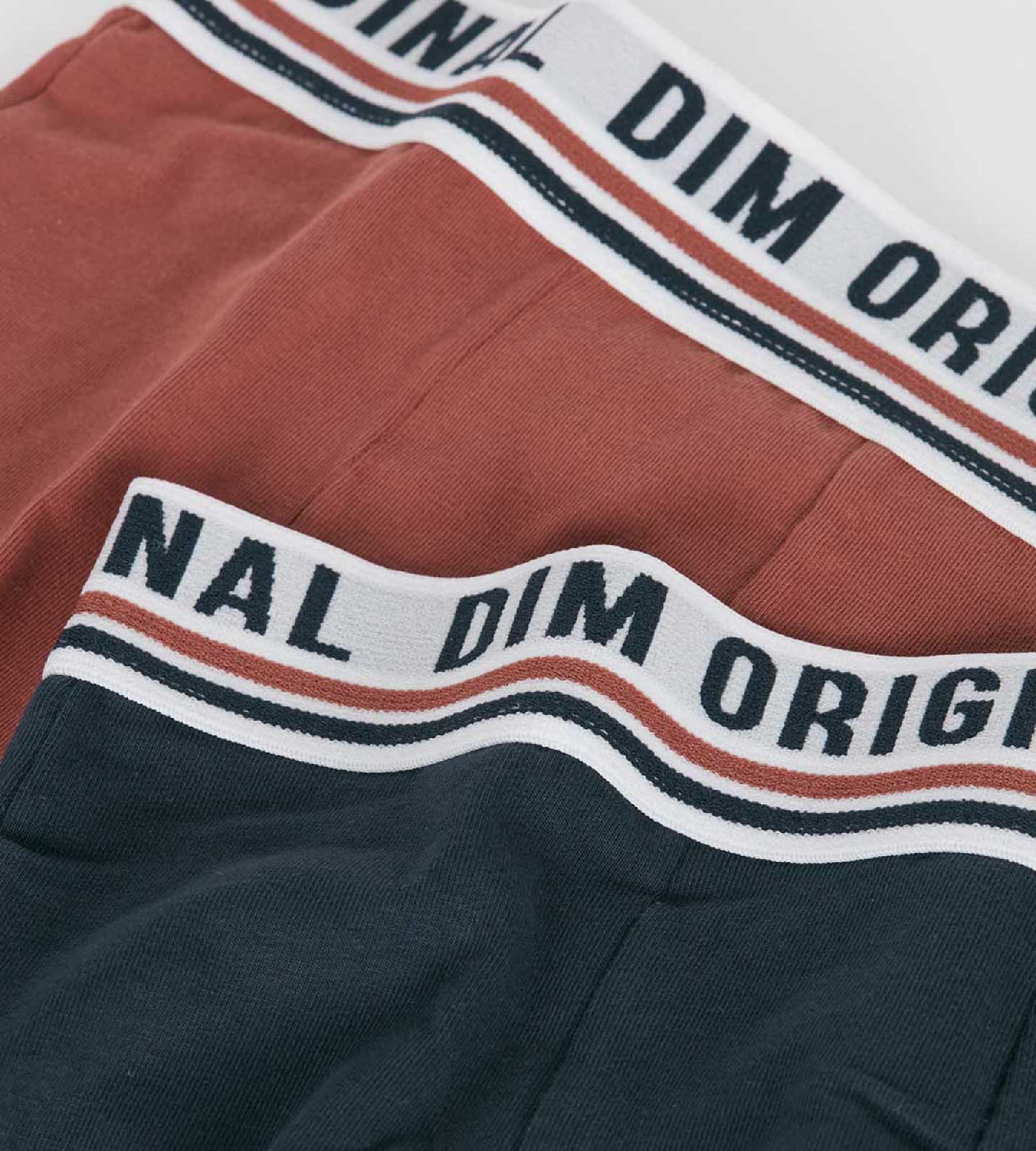 DIM Dim Originals Pack of 2 stretch cotton boxers with a retro waistband