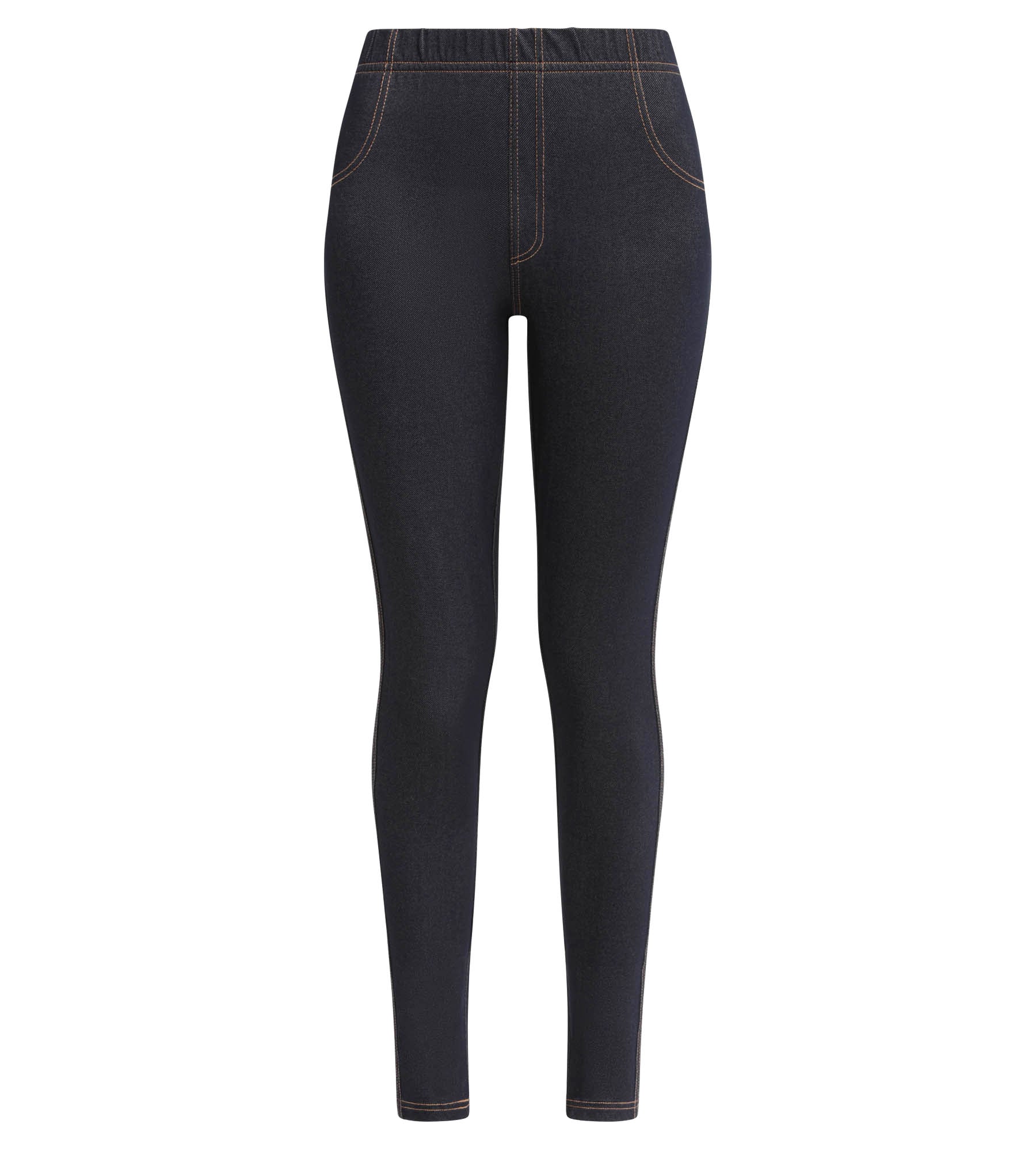 DIM Women's navy-blue denim leggings with pockets Dim Relax & Go