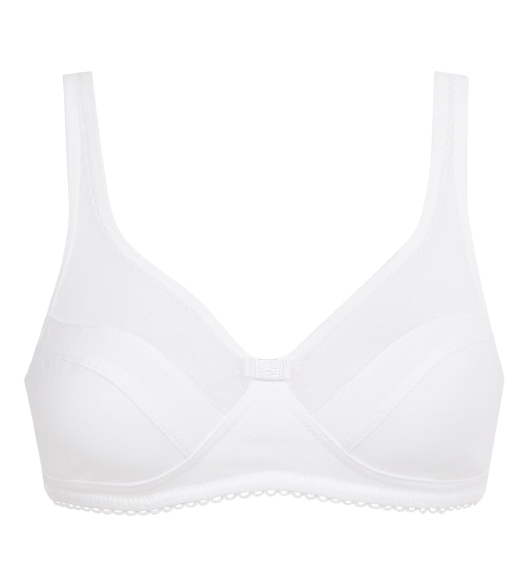 DIM Generous white organic plumetti cotton non-wired bra