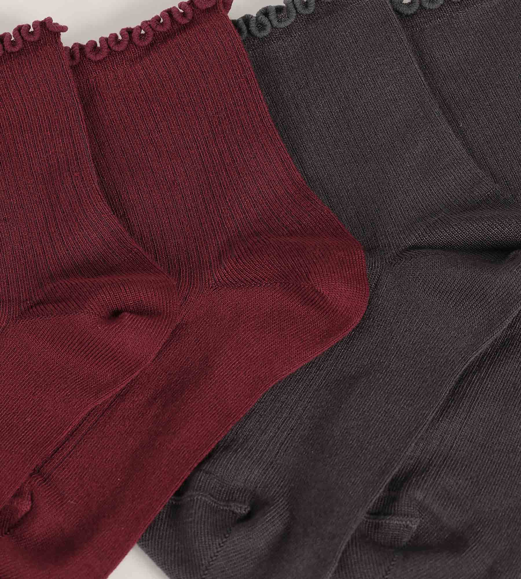 DIM Pack of 2 Red Dim Modal Women's Ruffle Socks