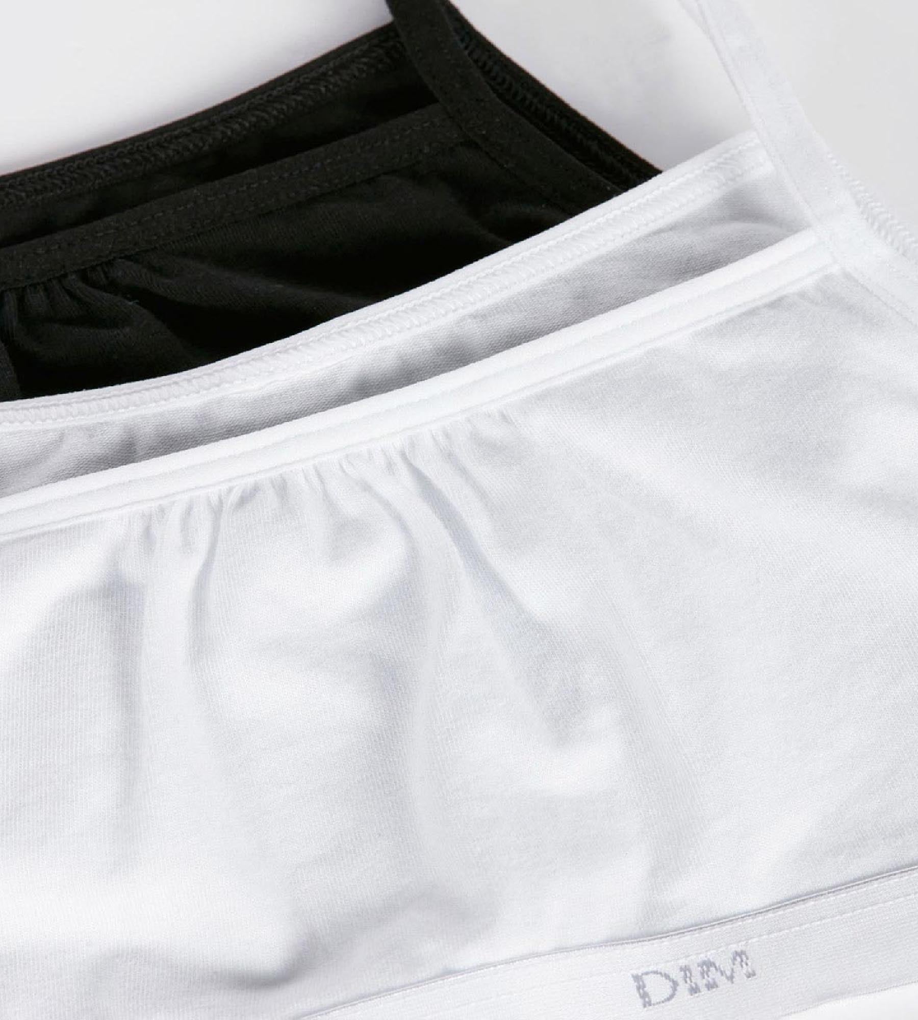 DIM Les Pockets Ecodim Pack of 2 Black White stretch cotton girls' bralettes