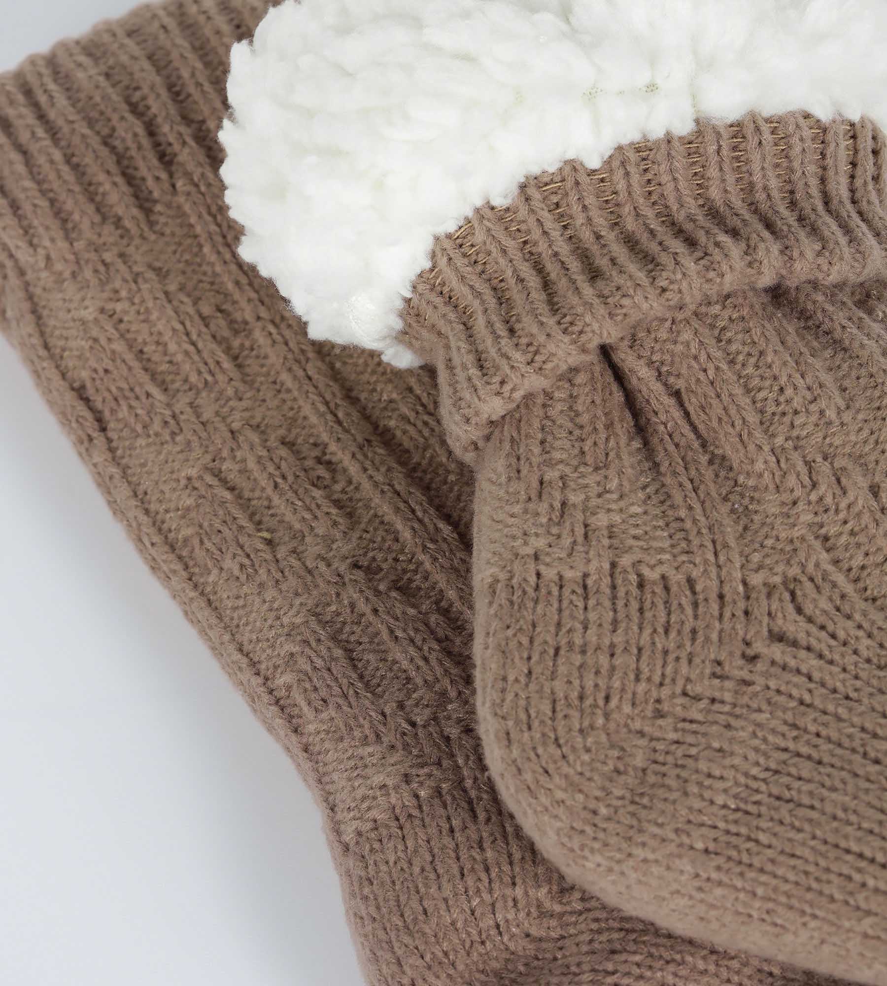 DIM Women's warm sock Brown Cocoon Polar Fleece