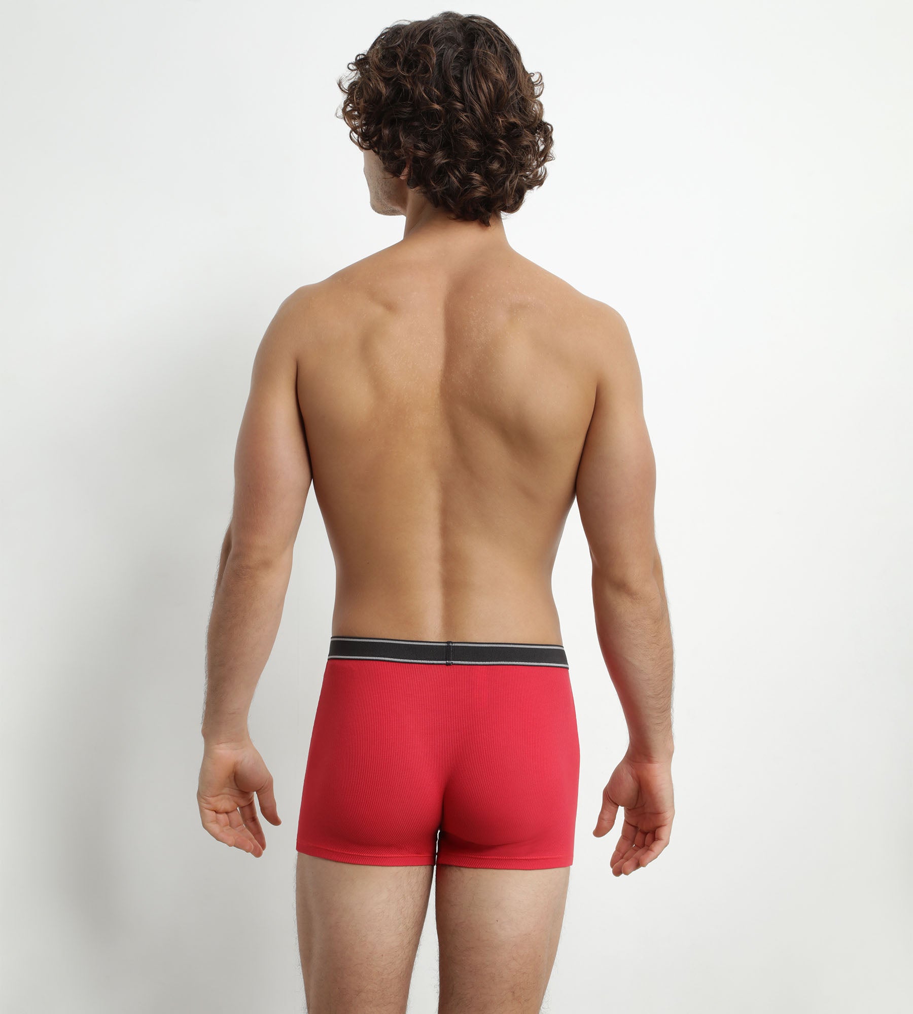 DIM Men's boxer shorts in ribbed modal cotton Rouge Addict Dim Elegant