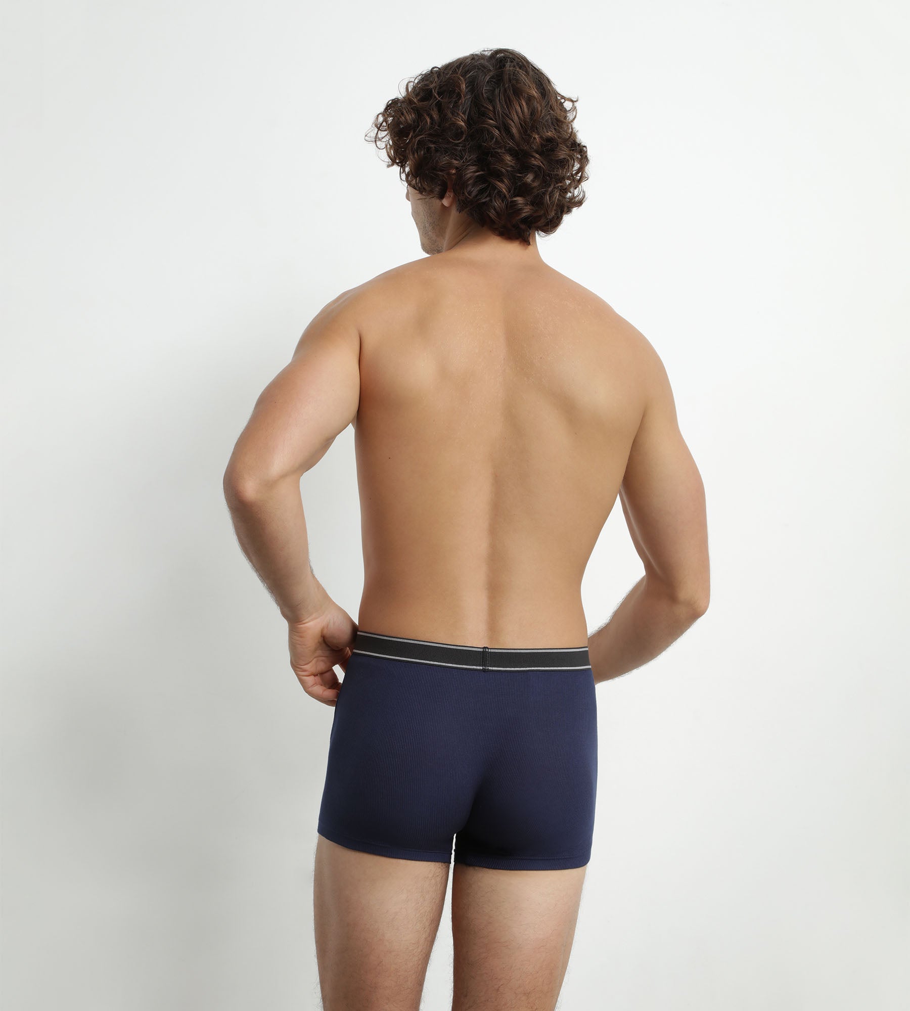 DIM Men's boxer shorts in ribbed modal cotton Dark blue Dim Elegant
