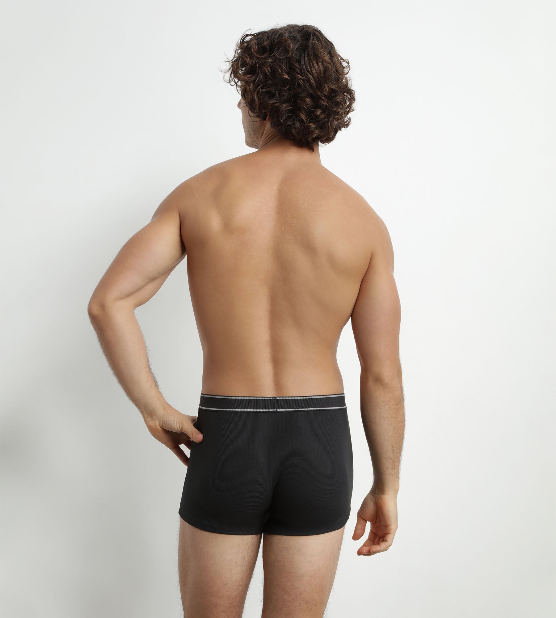 DIM Men's ribbed modal cotton boxer shorts Black Dim Elegant
