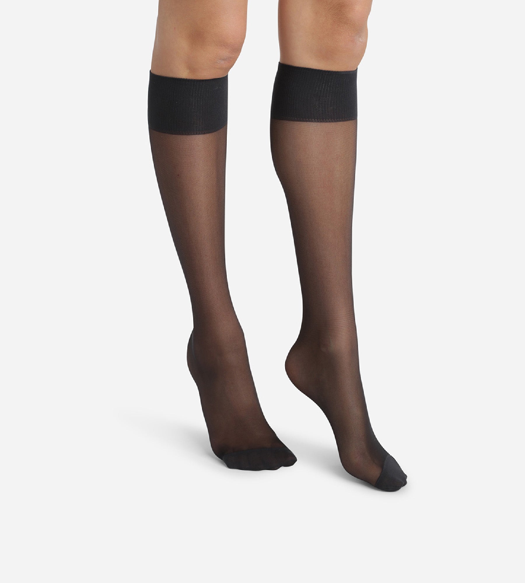 DIM Pack of 2 Black Ultra Resist knee-high socks made of reinforced Lycra
