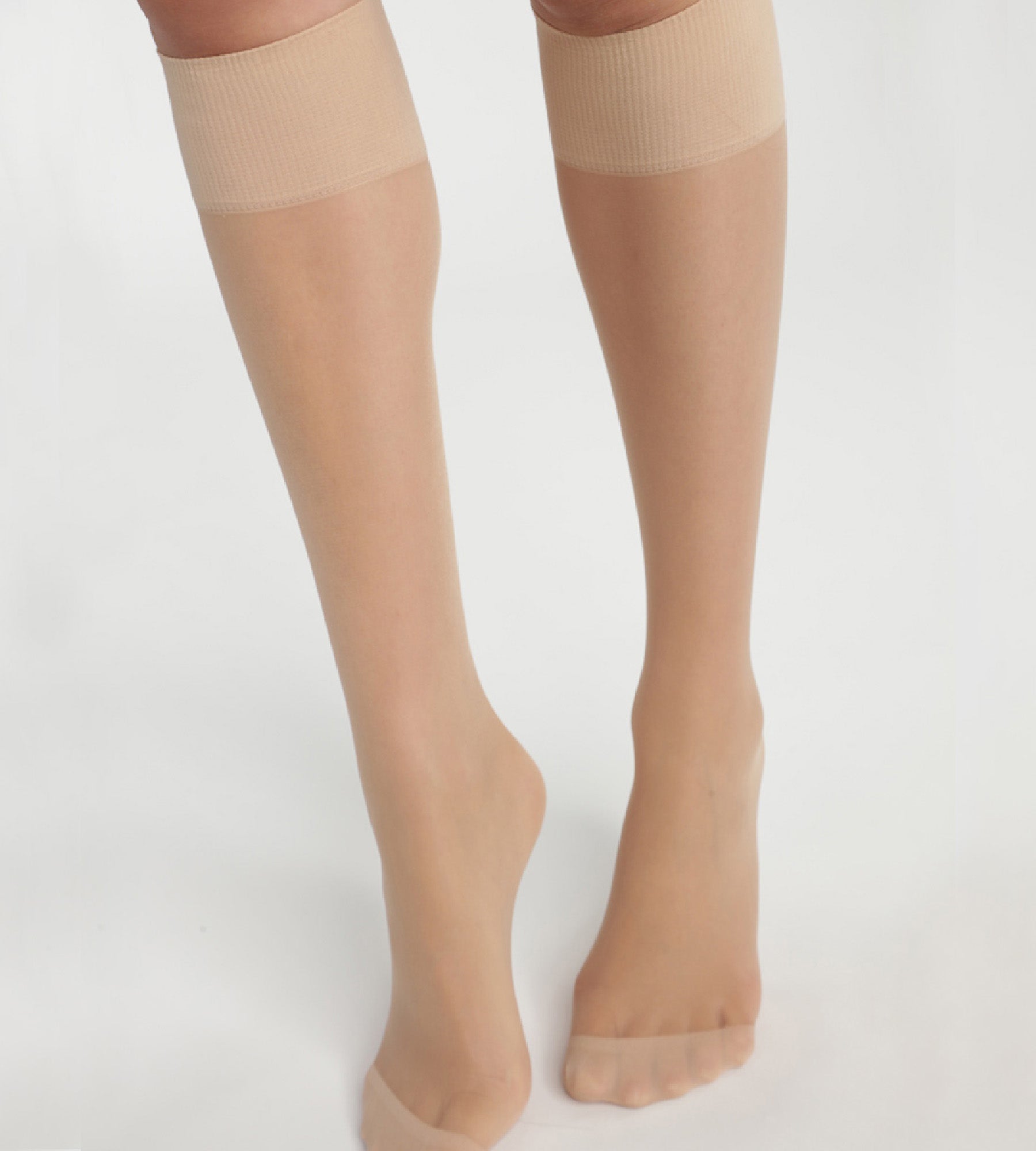 DIM Pack of 2 Beige Ultra Resist knee-high socks made of reinforced Lycra