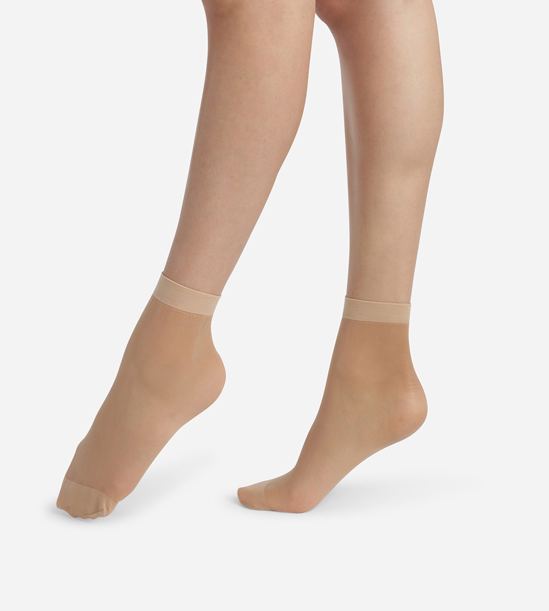 DIM Pack of 2 Beige Ultra Resist knee-high socks made of reinforced voile