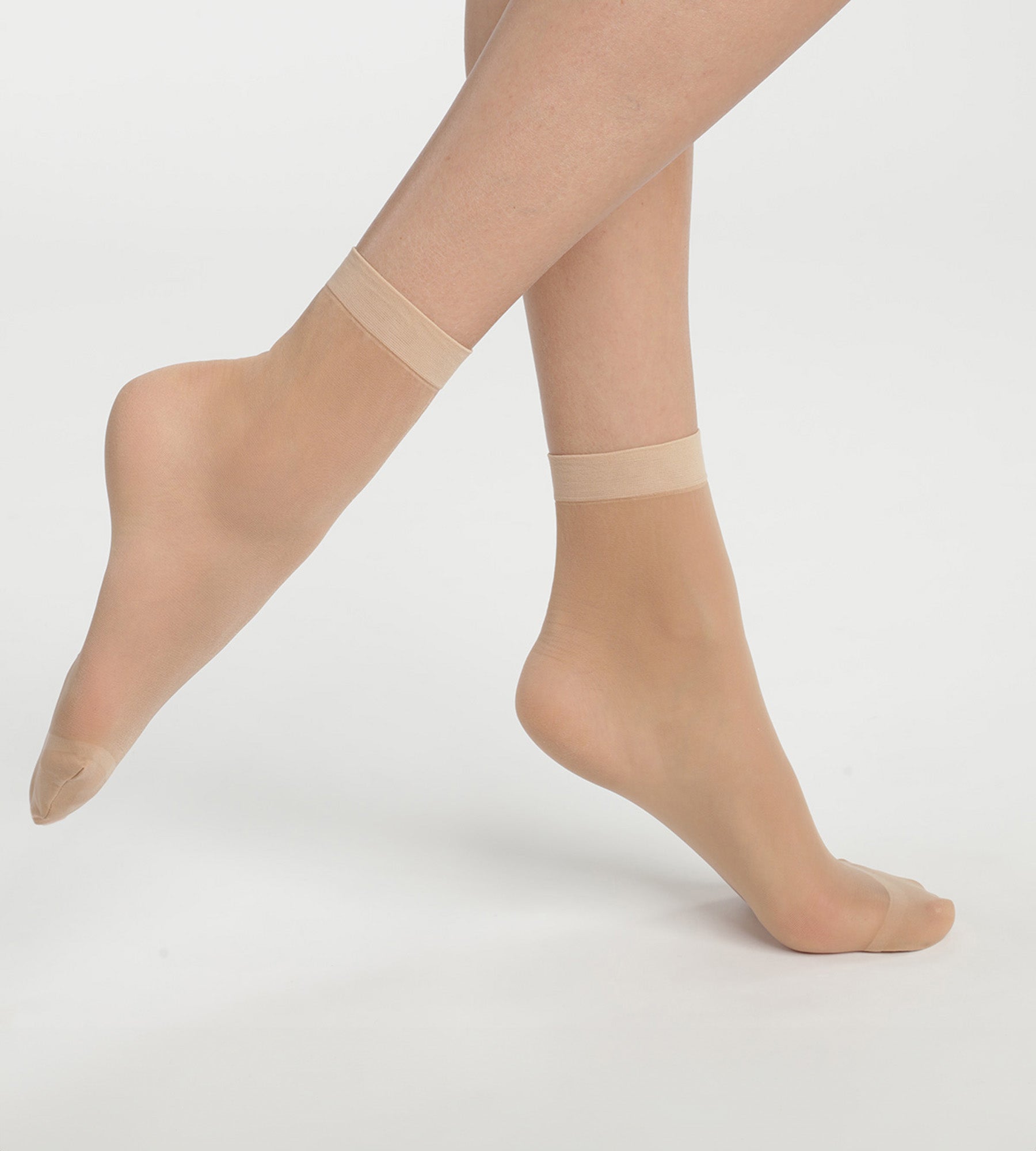 DIM Pack of 2 Beige Ultra Resist knee-high socks made of reinforced voile