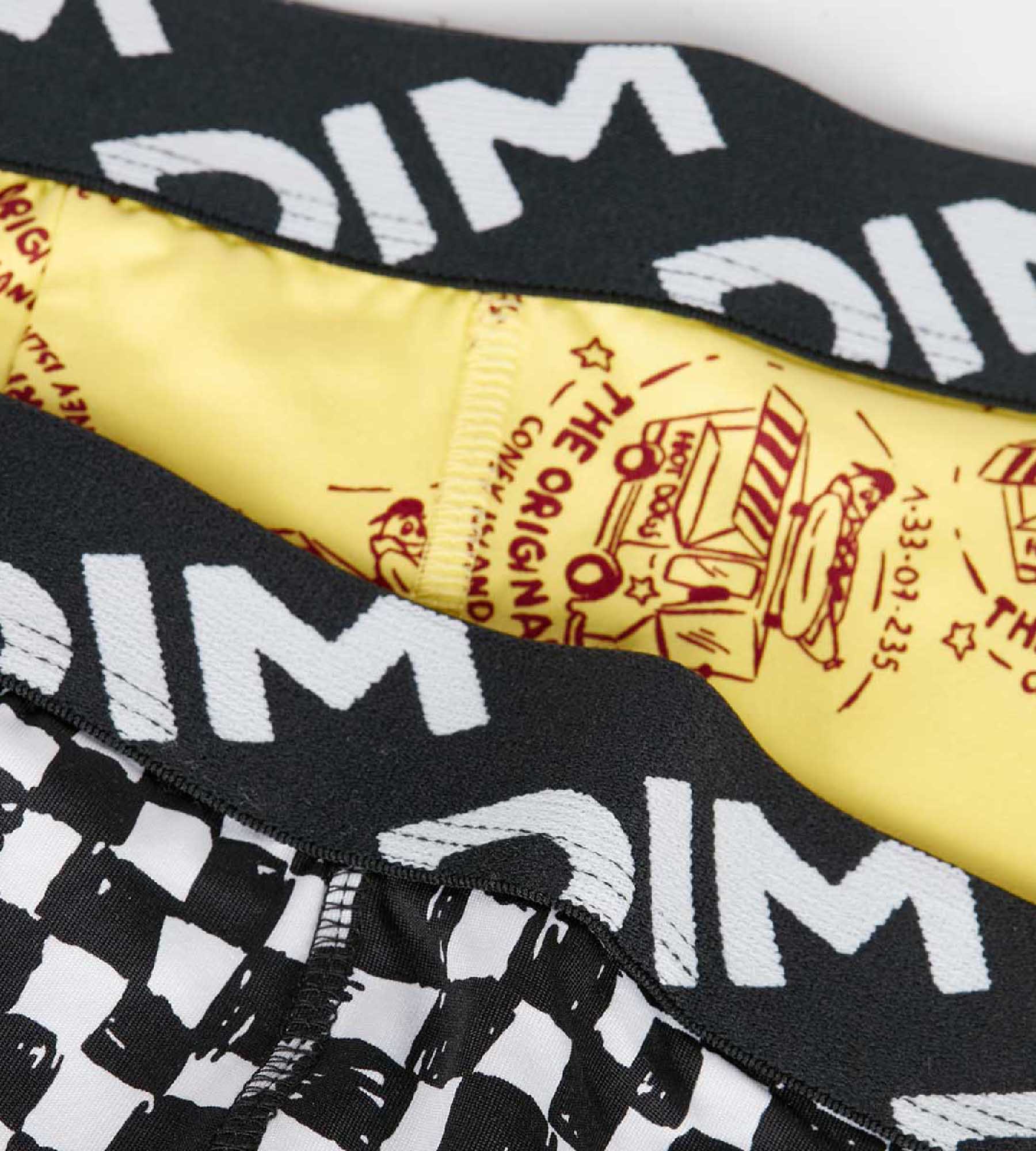 DIM Dim Micro Pack of 2 boys' boxers in recycled microfibre with a checkerboard pattern