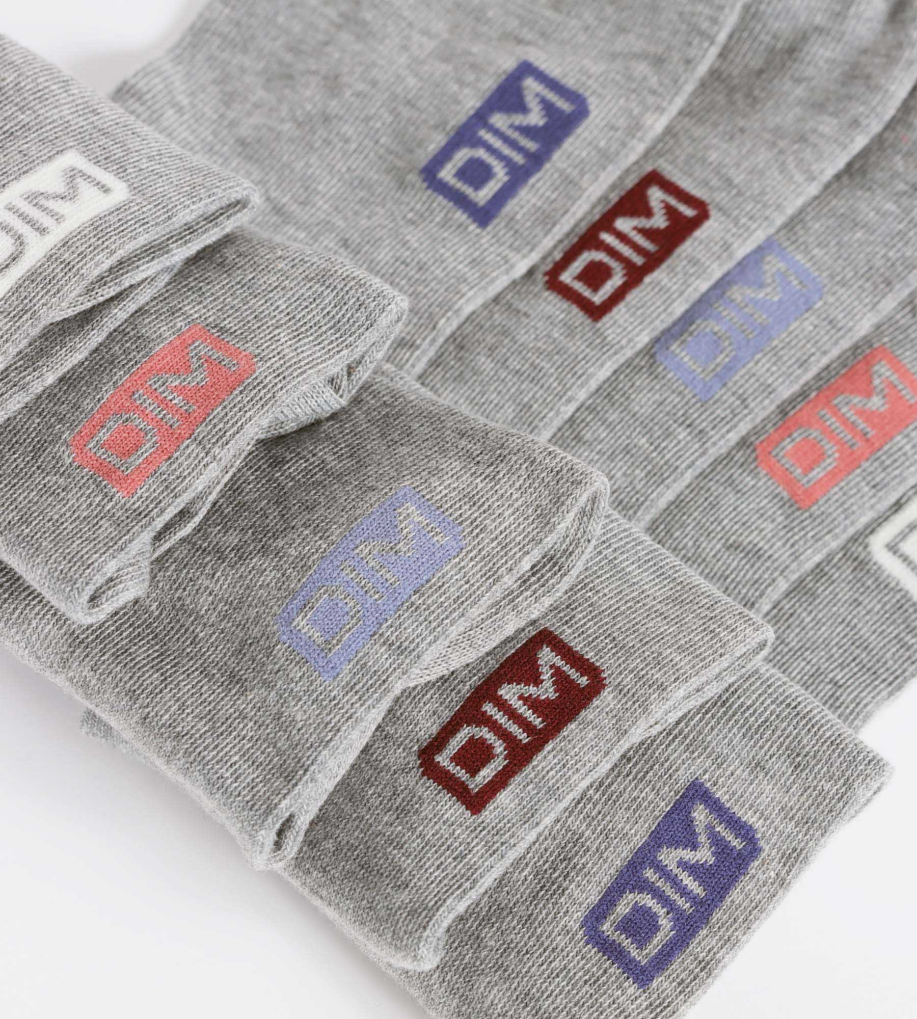 DIM Pack of 5 pairs of EcoDim Light Grey cotton socks for women