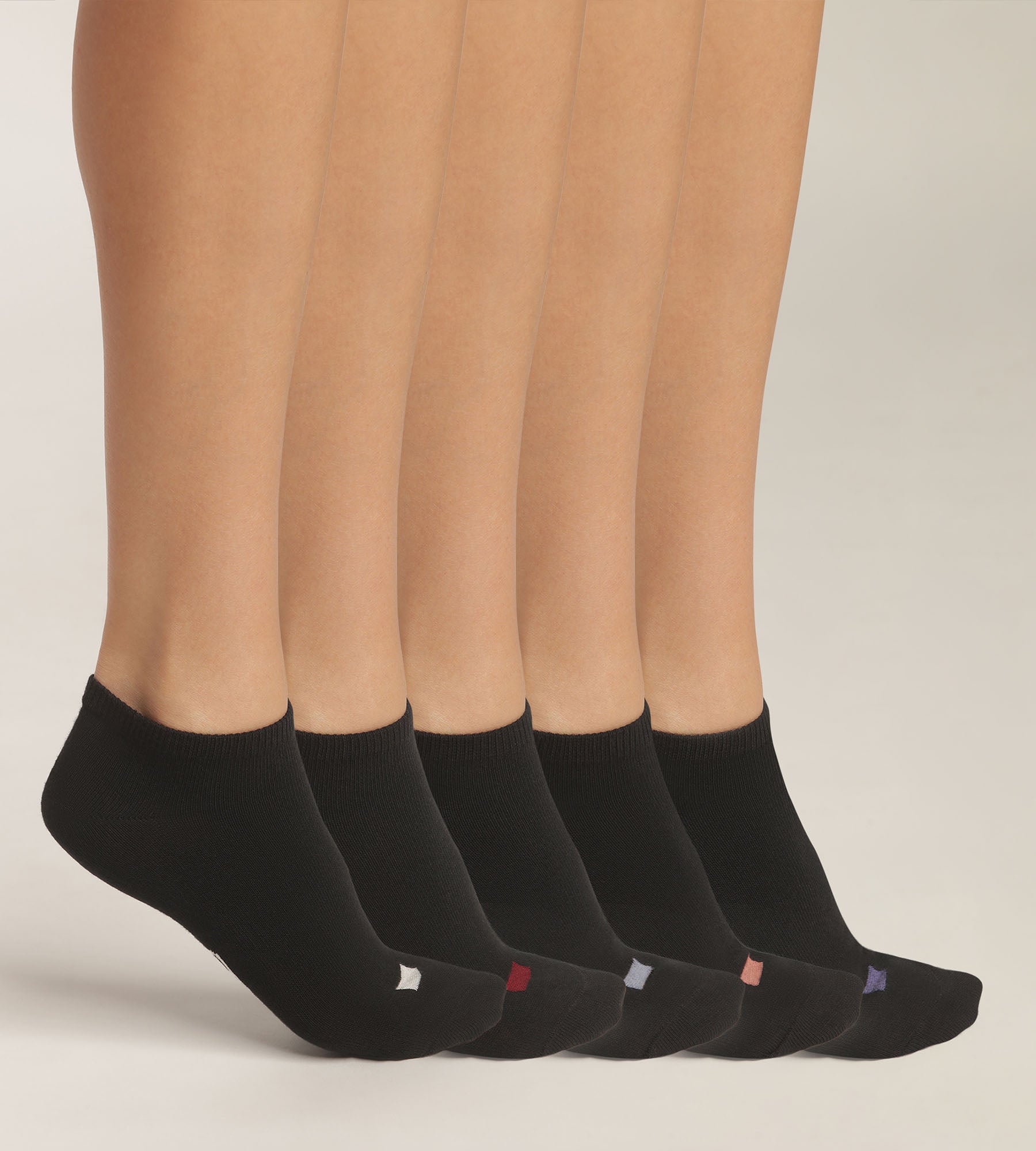 DIM Pack of 5 pairs of women's black cotton socks with EcoDim pastilles