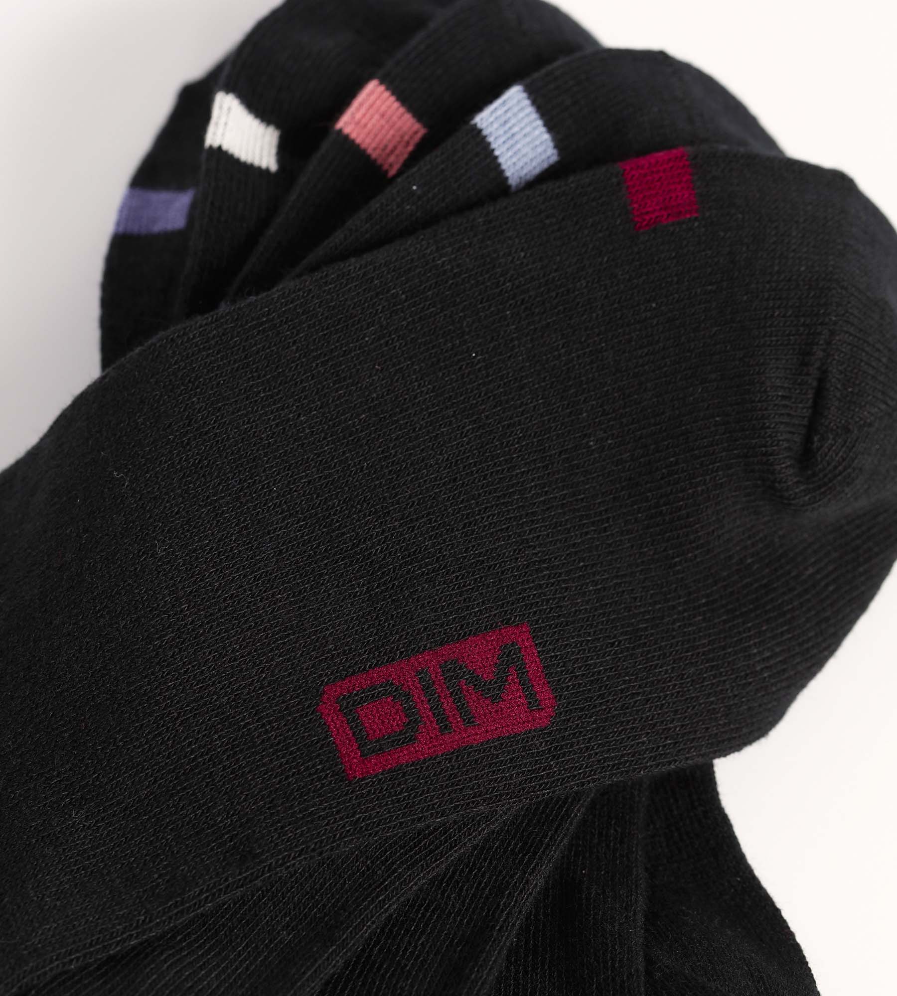DIM Pack of 5 pairs of women's black cotton socks with EcoDim pastilles
