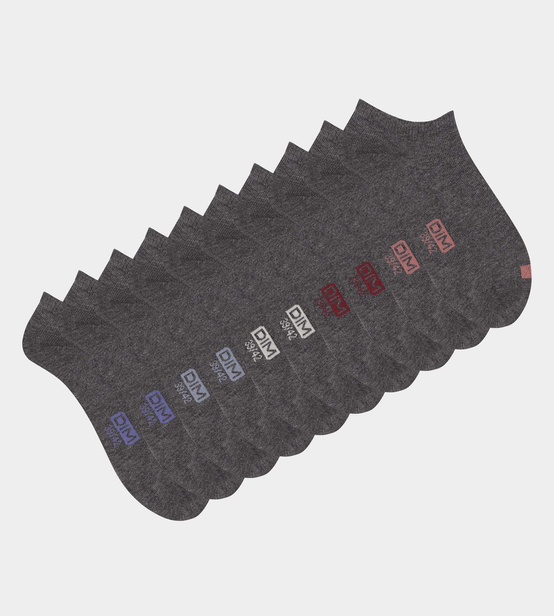 DIM Pack of 5 pairs of men's grey cotton socks with EcoDim labels