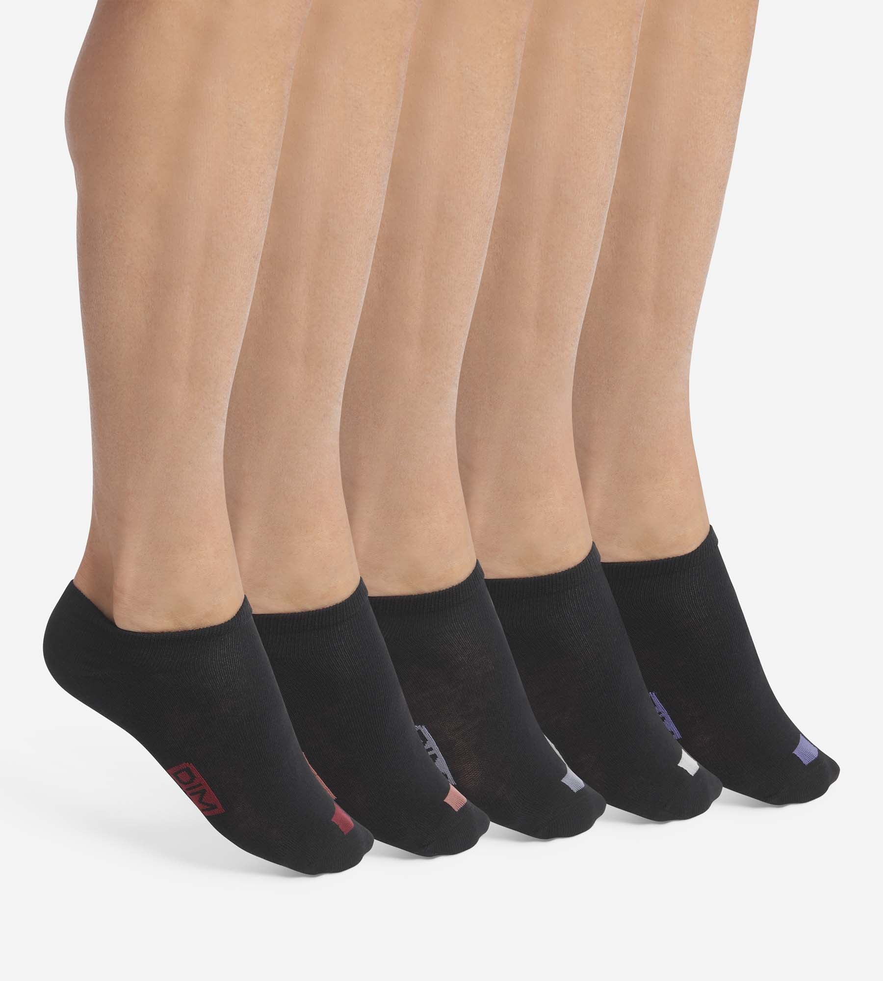 DIM Pack of 5 pairs of men's black cotton socks with EcoDim labels