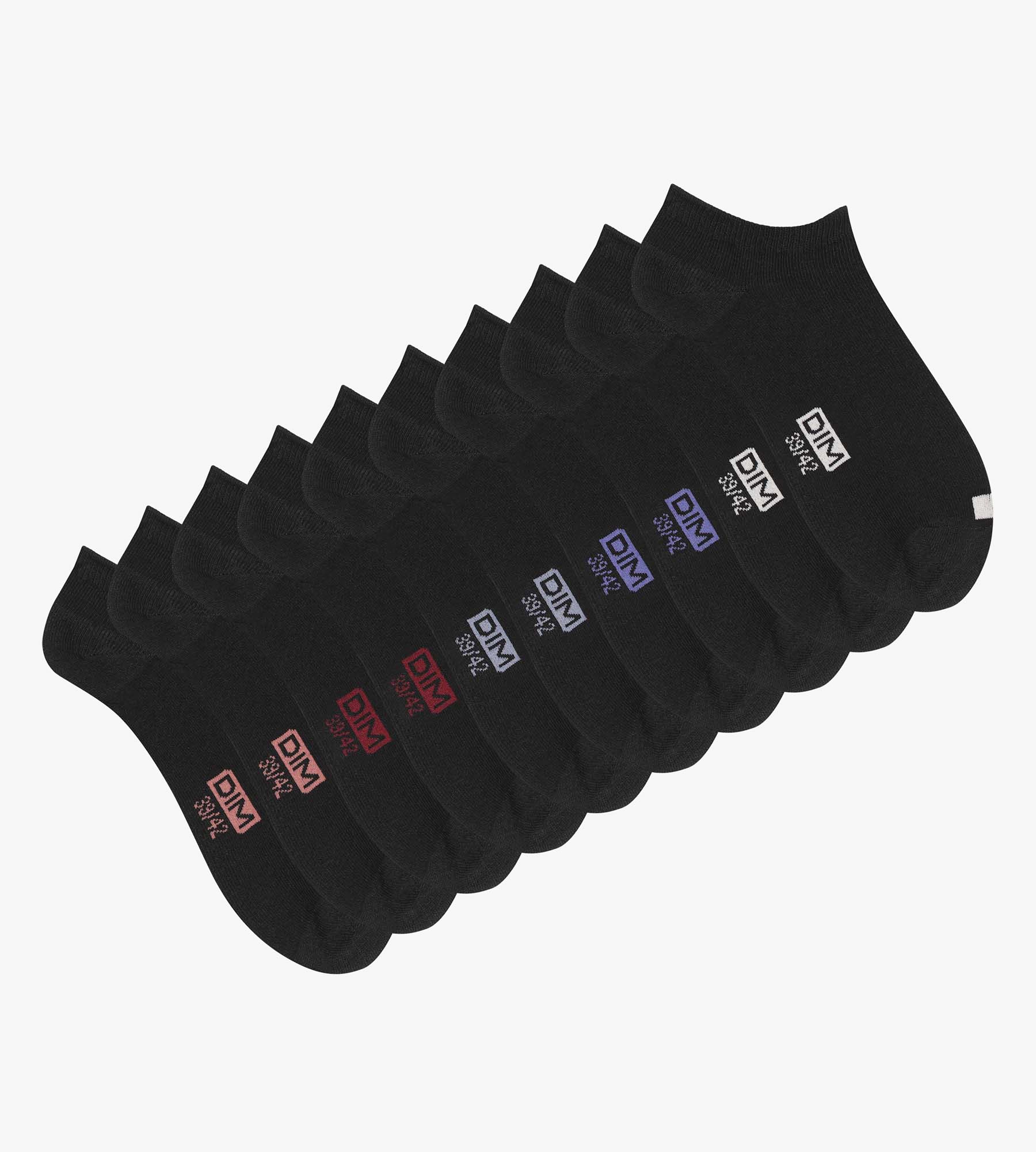 DIM Pack of 5 pairs of men's black cotton socks with EcoDim labels