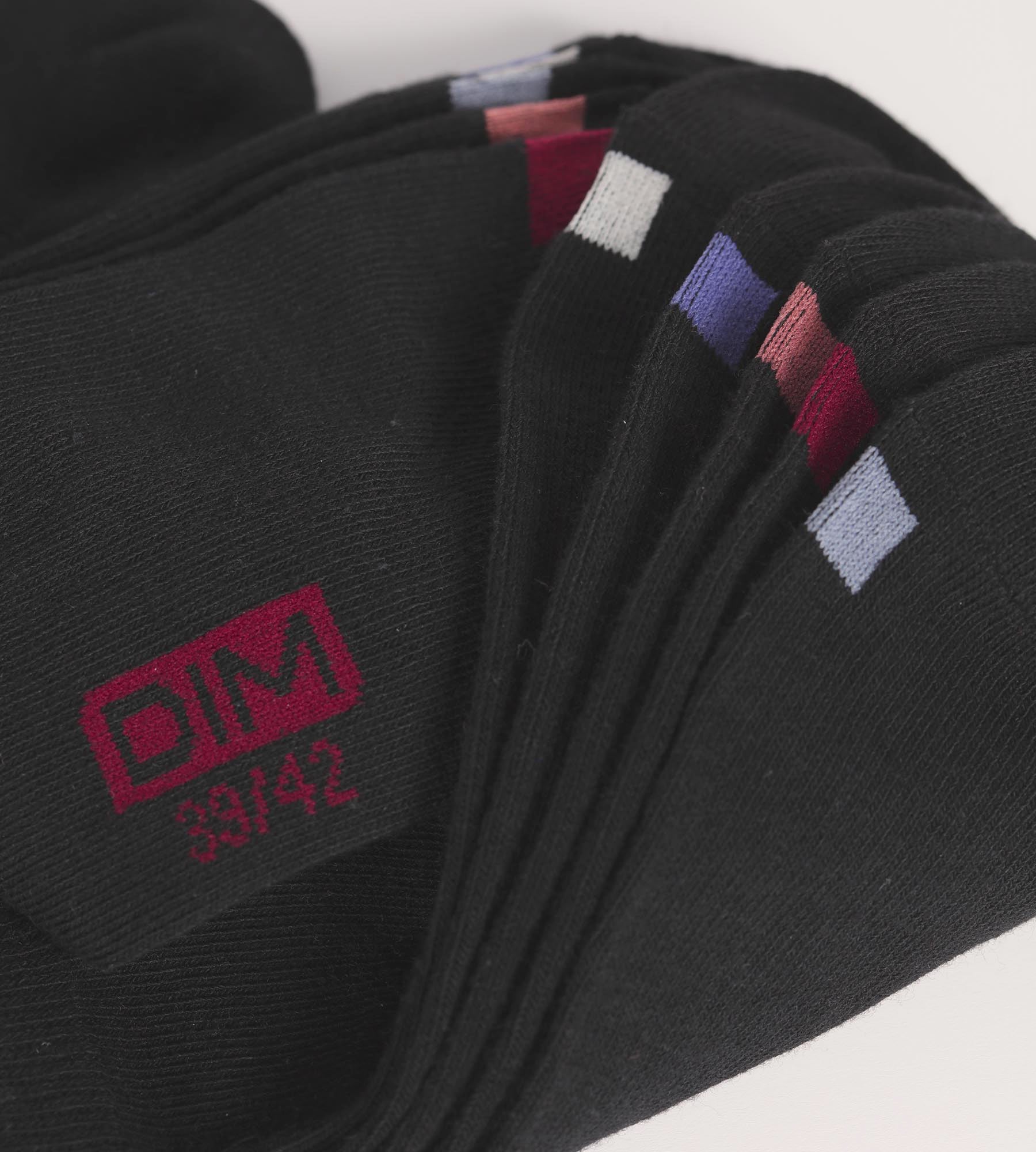 DIM Pack of 5 pairs of men's black cotton socks with EcoDim labels