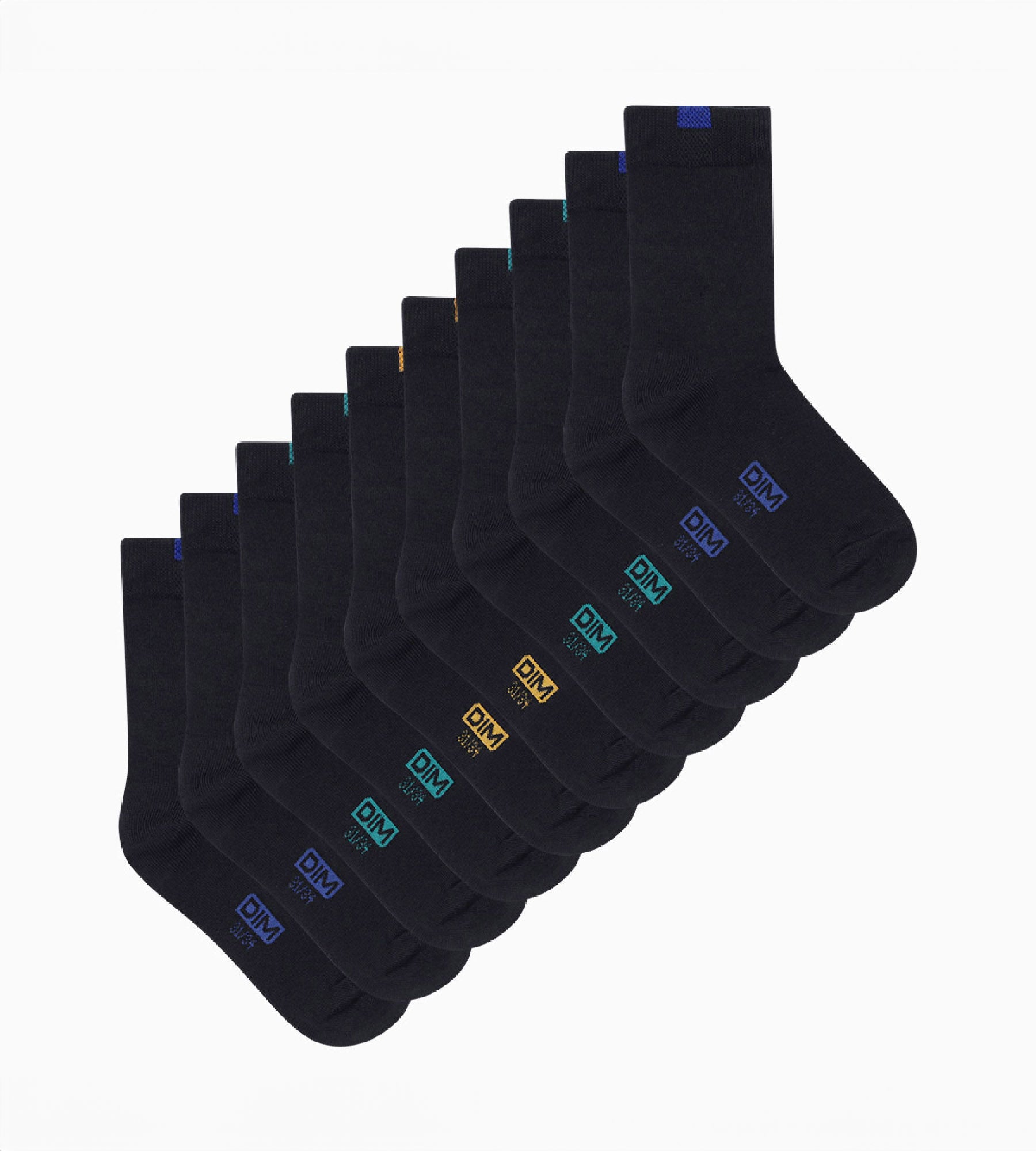 DIM Pack of 5 pairs of children's socks in cotton Navy Blue Écodim