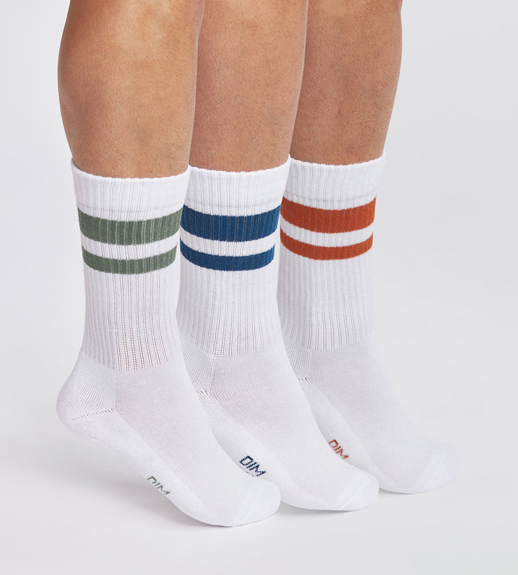 DIM EcoDim Sport Green White Pack of 3 pairs of men's cotton socks