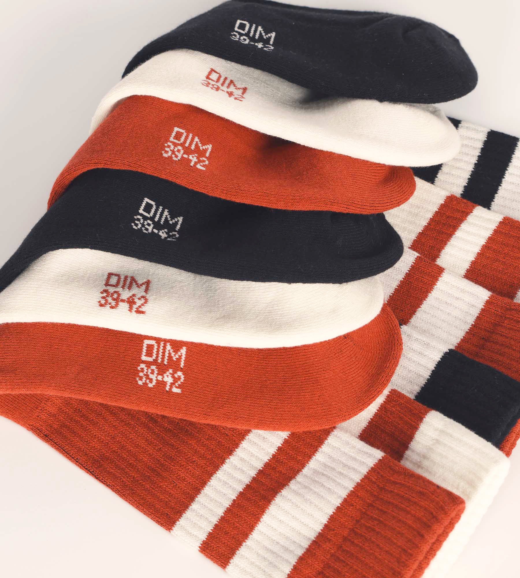DIM Pack of 3 pairs of EcoDim Sport red cotton socks for men