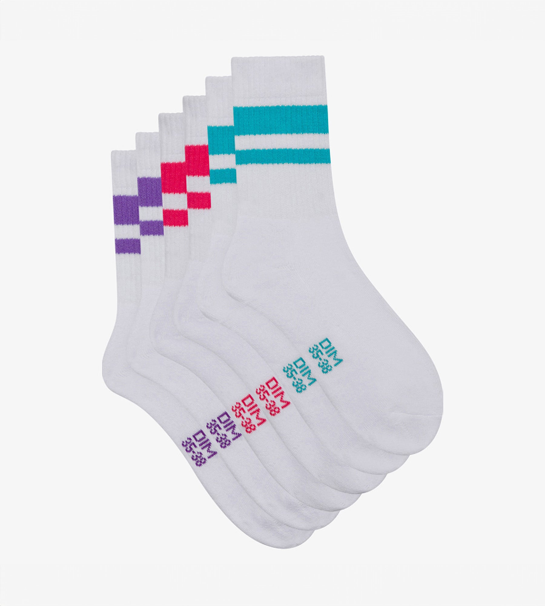 DIM EcoDim Sport Pack of 3 pairs of Red women's cotton socks