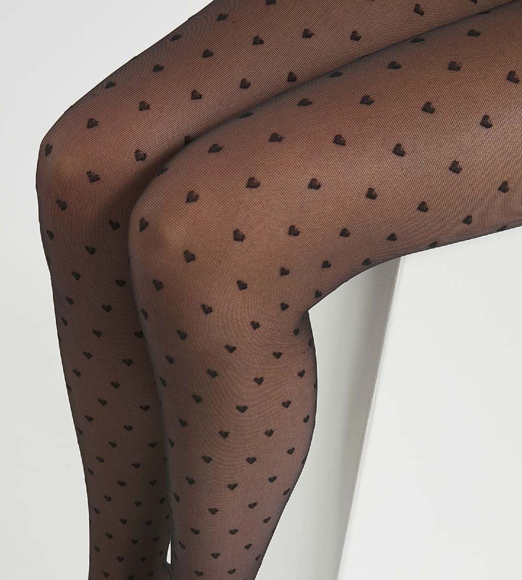 DIM Women's Black sheer tights with hearts 19D Dim Style