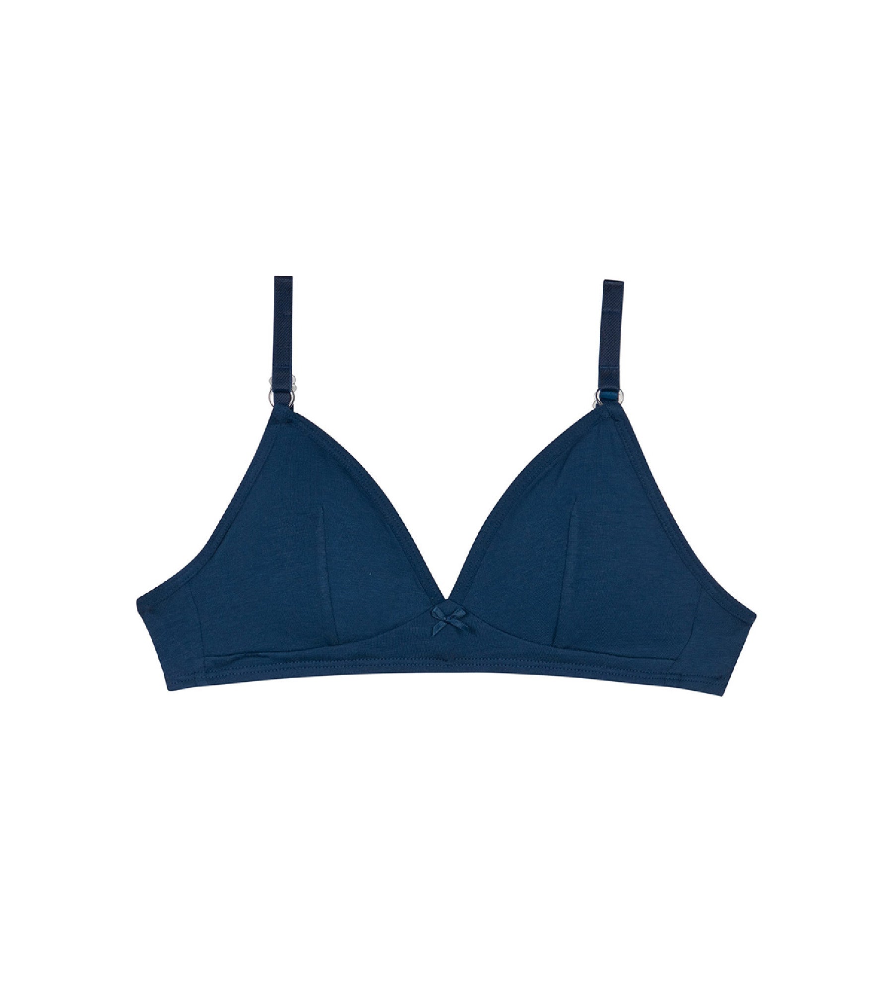 DIM Skin Care wireless marine blue triangle bra in organic cotton