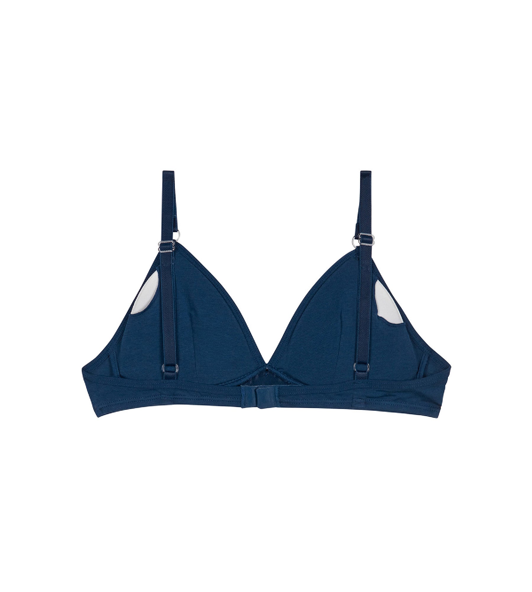 DIM Skin Care wireless marine blue triangle bra in organic cotton