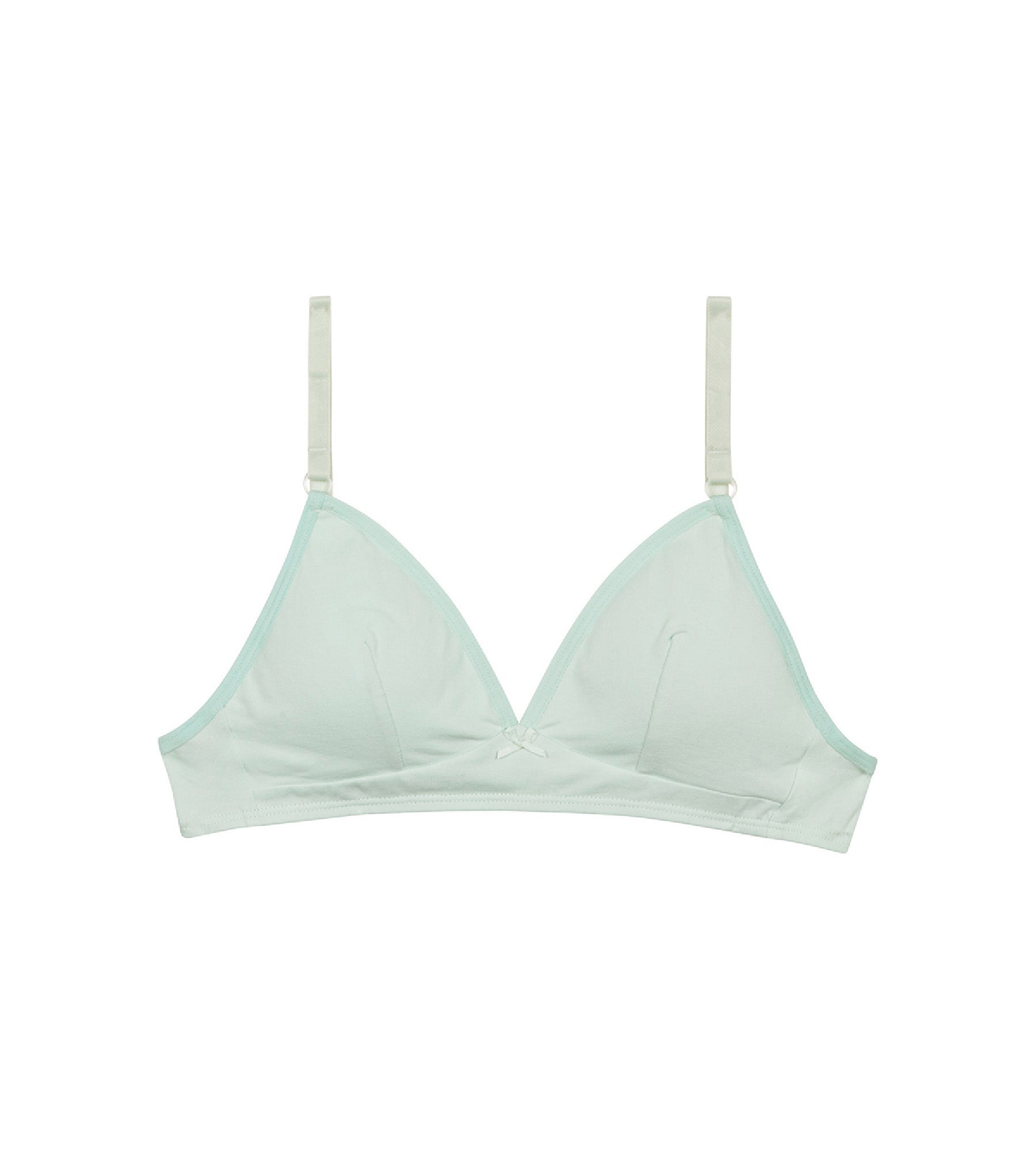 DIM Skin Care Pastel Blue wireless triangle bra in organic cotton